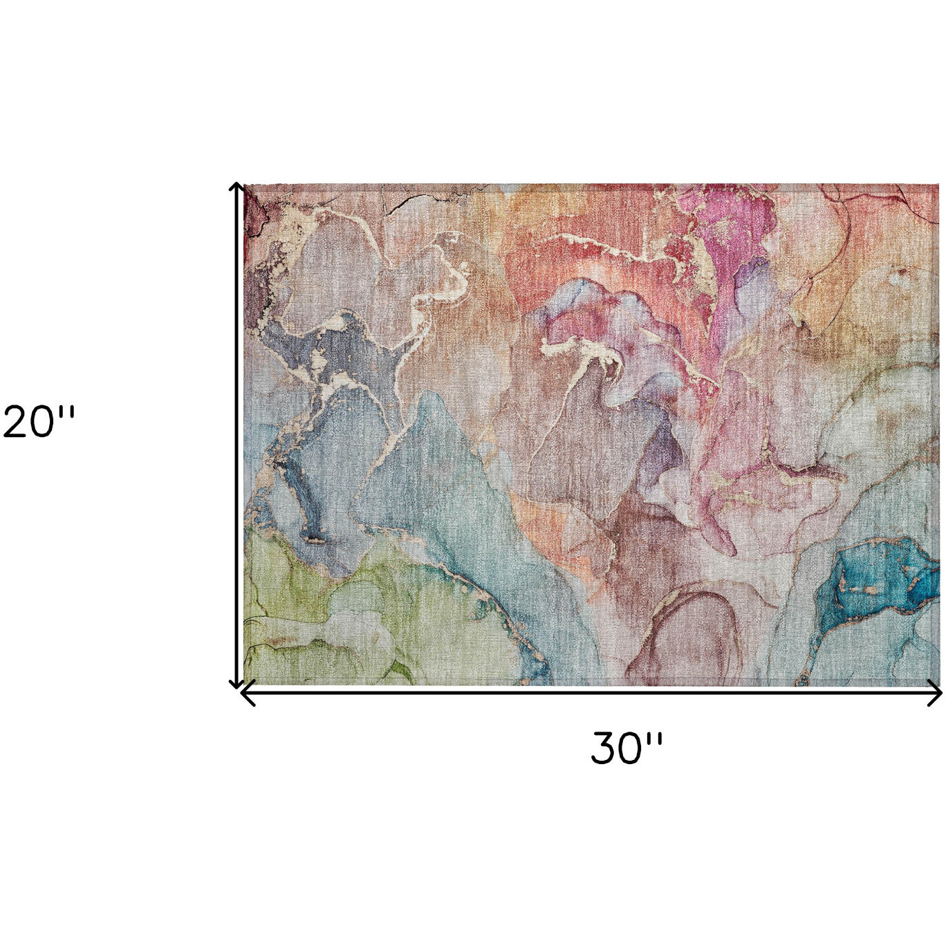 2' X 3' Blue Abstract Washable Non Skid Indoor Outdoor Area Rug