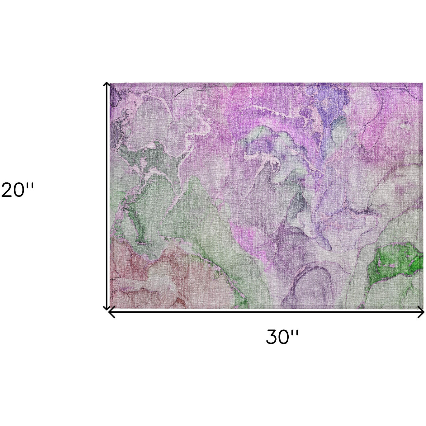 2' X 3' Purple Abstract Washable Non Skid Indoor Outdoor Area Rug