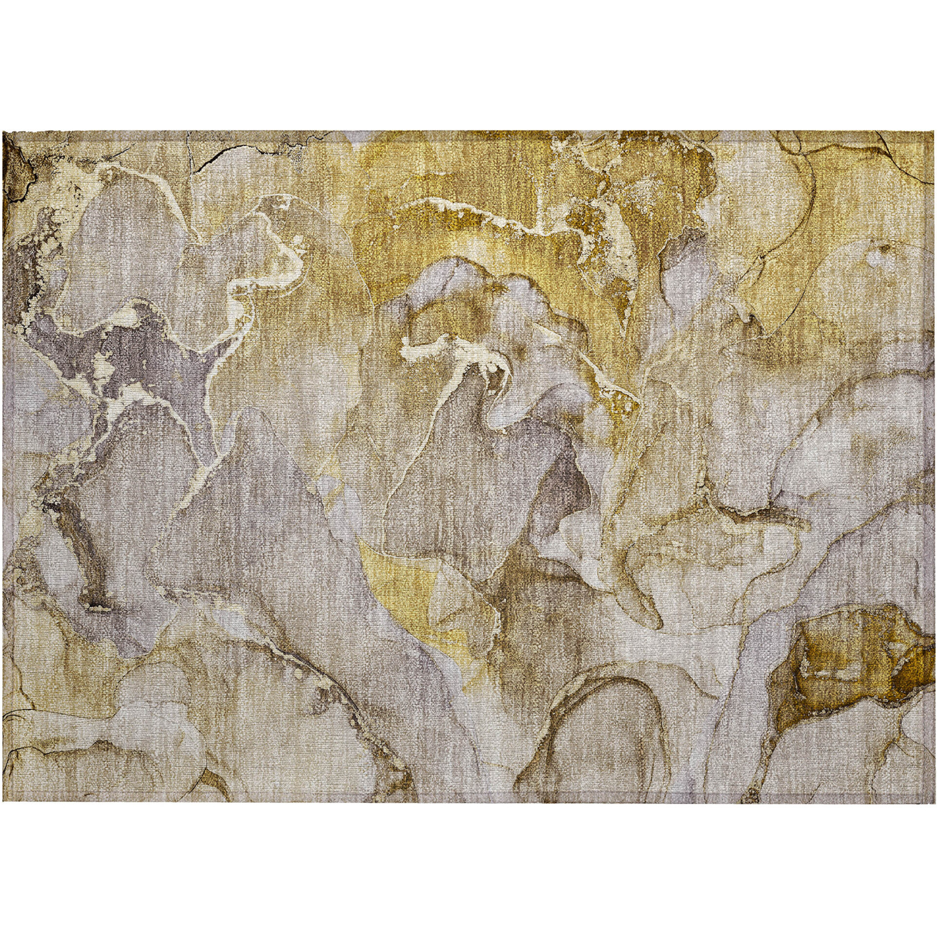 2' X 3' Taupe Abstract Washable Non Skid Indoor Outdoor Area Rug