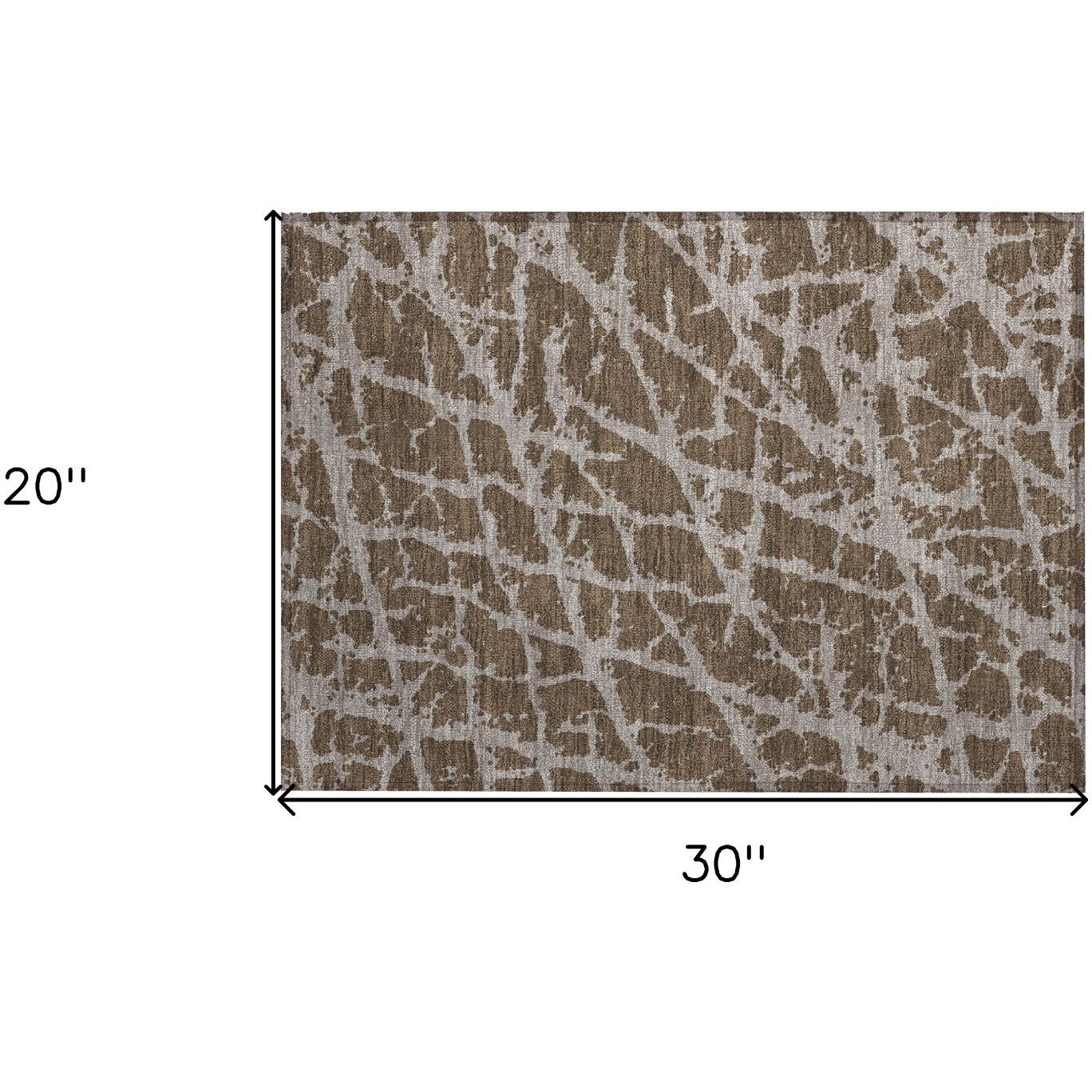 2' X 3' Brown Abstract Washable Non Skid Indoor Outdoor Area Rug