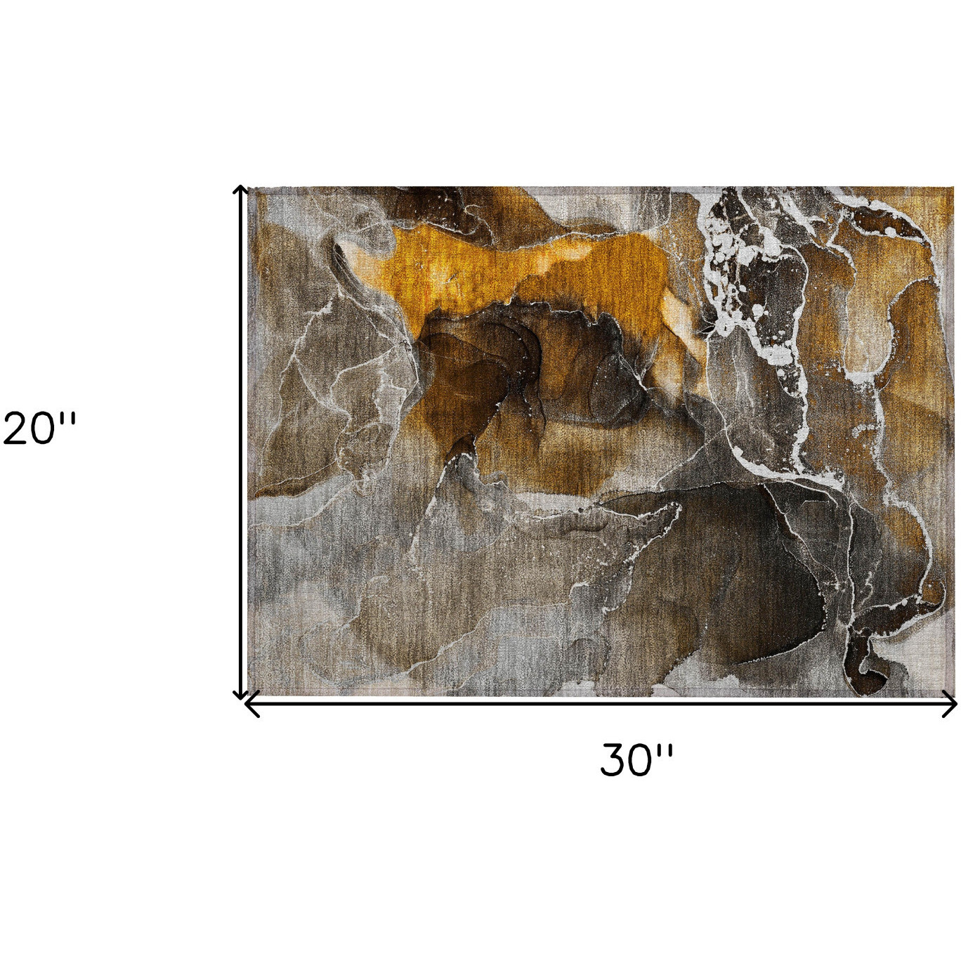 2' X 3' Brown and Gray Abstract Washable Non Skid Indoor Outdoor Area Rug