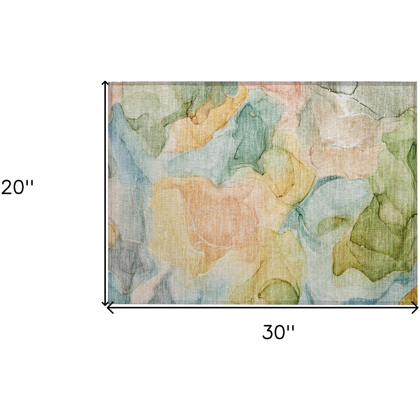 2' X 3' Blue Abstract Washable Non Skid Indoor Outdoor Area Rug