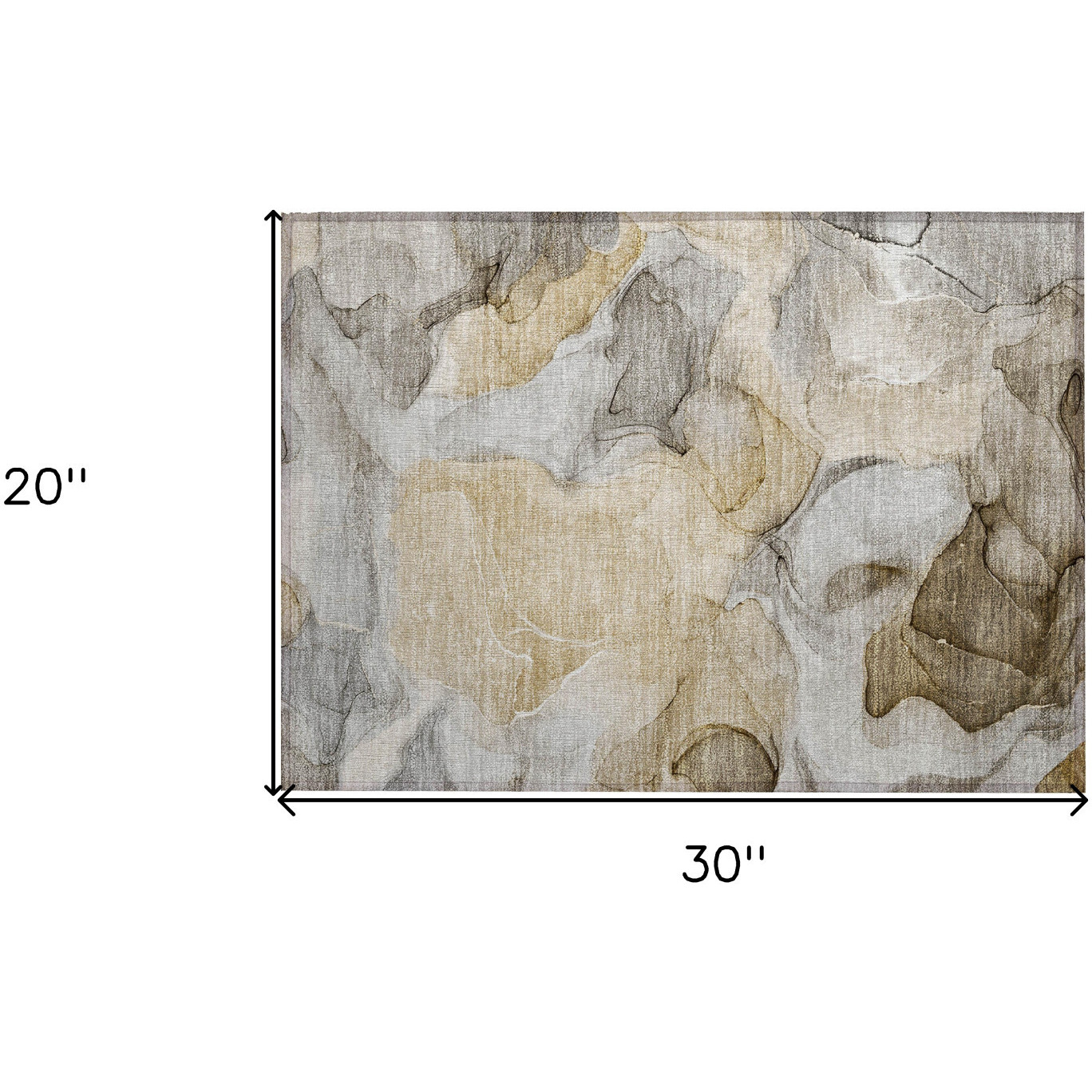 2' X 3' Brown Abstract Washable Non Skid Indoor Outdoor Area Rug