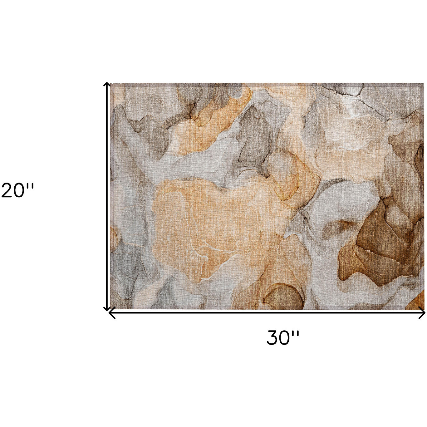 2' X 3' Orange Abstract Washable Non Skid Indoor Outdoor Area Rug