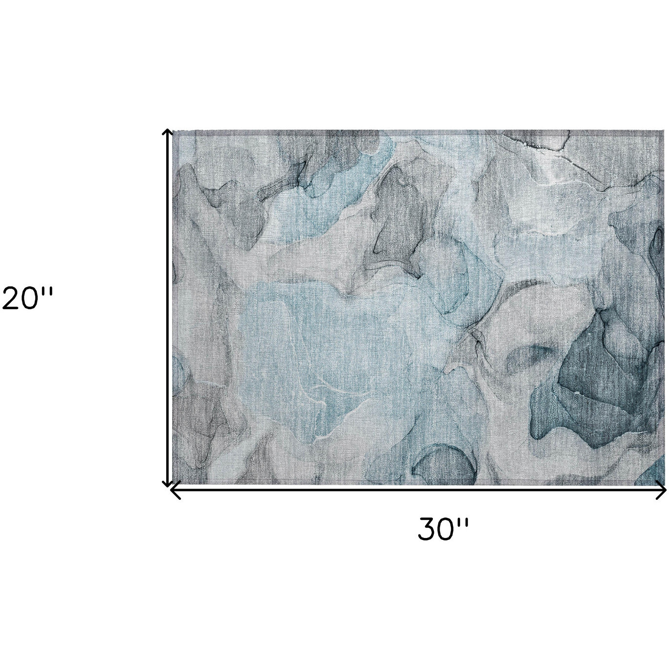 2' X 3' Teal Abstract Washable Non Skid Indoor Outdoor Area Rug