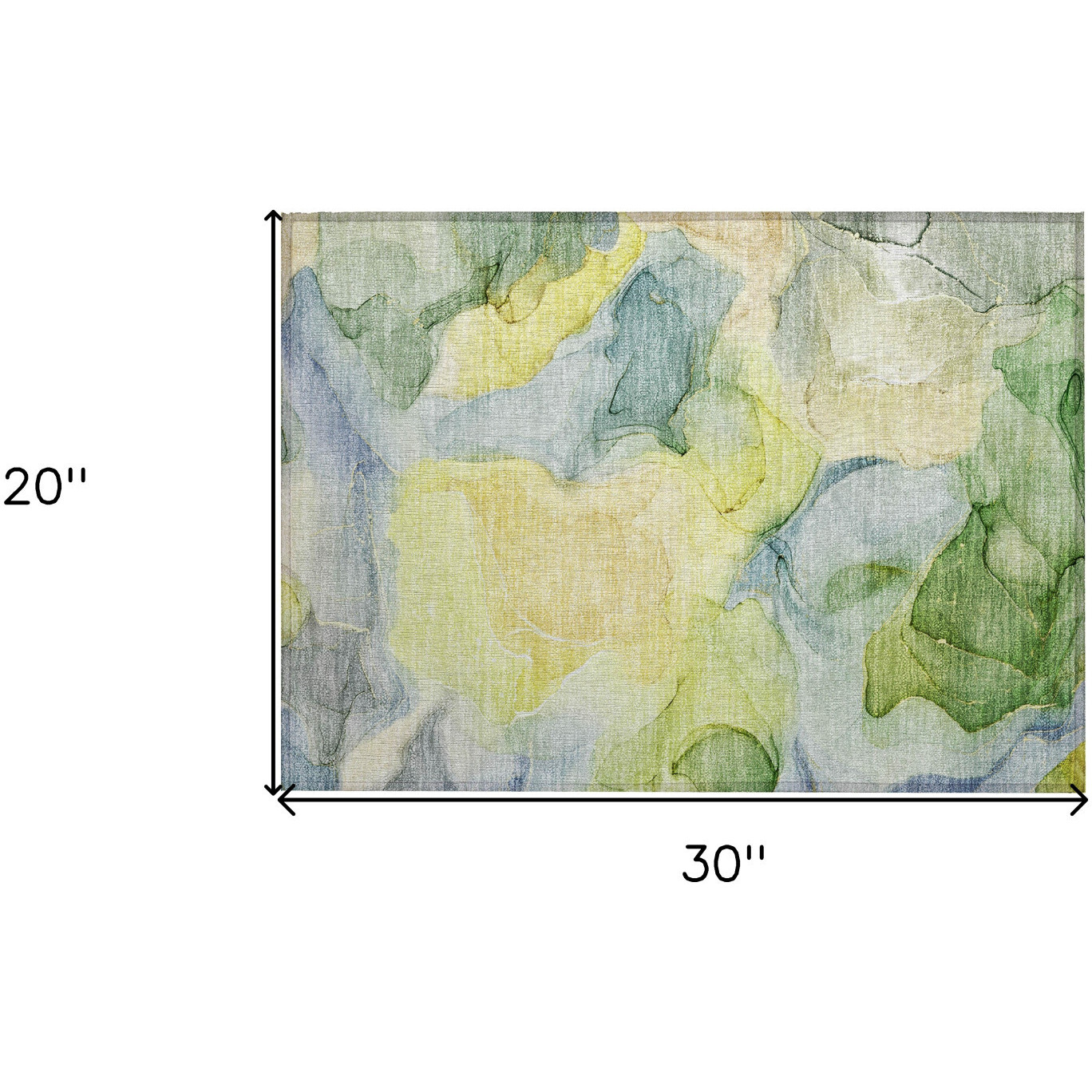 2' X 3' Yellow Abstract Washable Non Skid Indoor Outdoor Area Rug