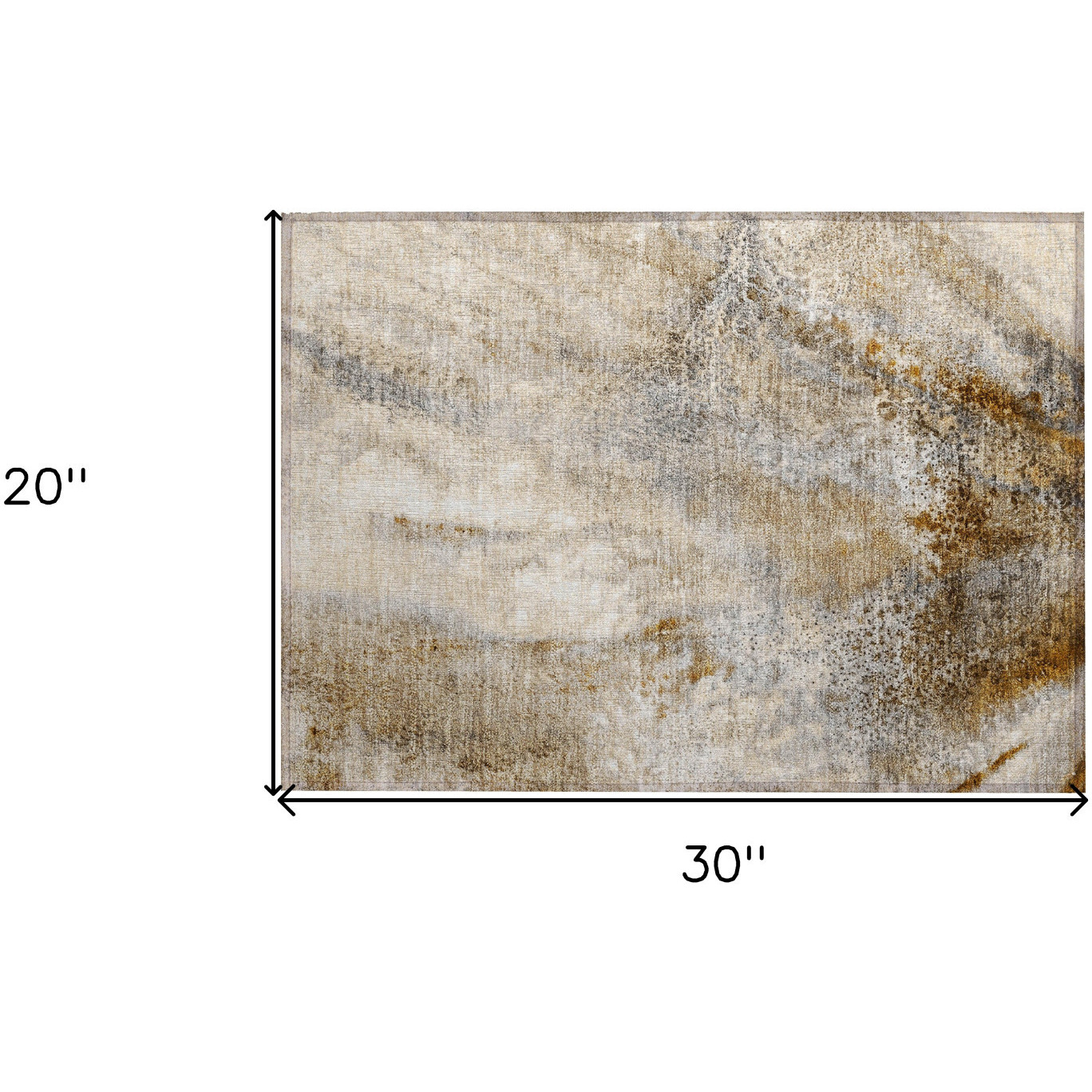 2' X 3' Brown Abstract Washable Non Skid Indoor Outdoor Area Rug