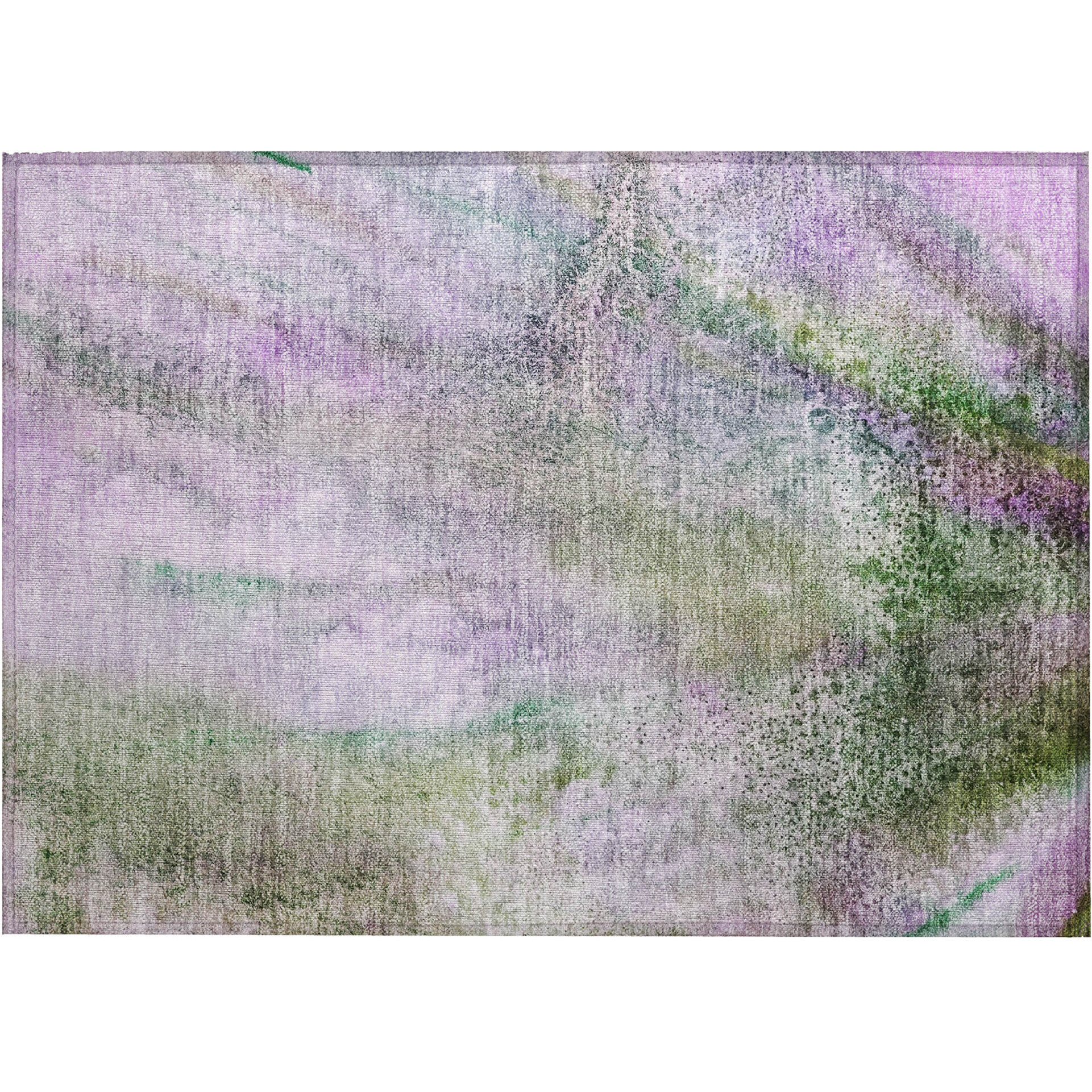 2' X 3' Purple Abstract Washable Non Skid Indoor Outdoor Area Rug