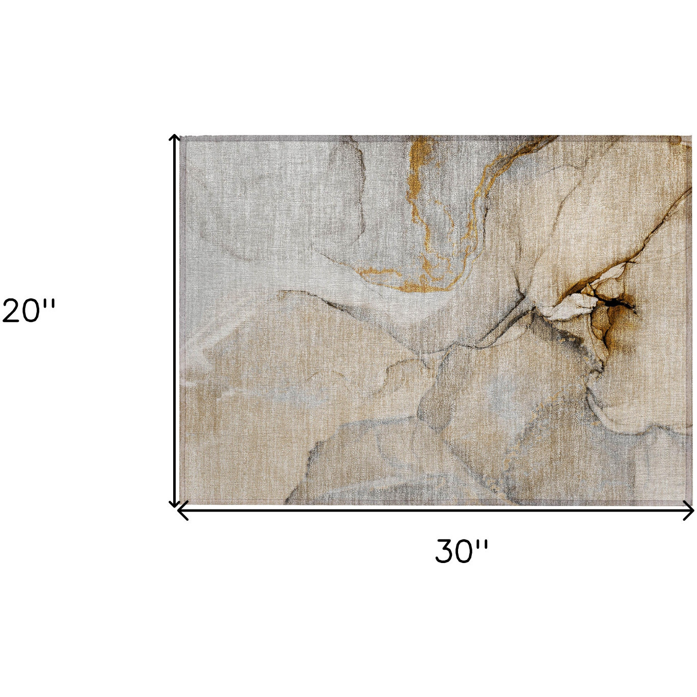 2' X 3' Beige Abstract Washable Non Skid Indoor Outdoor Area Rug