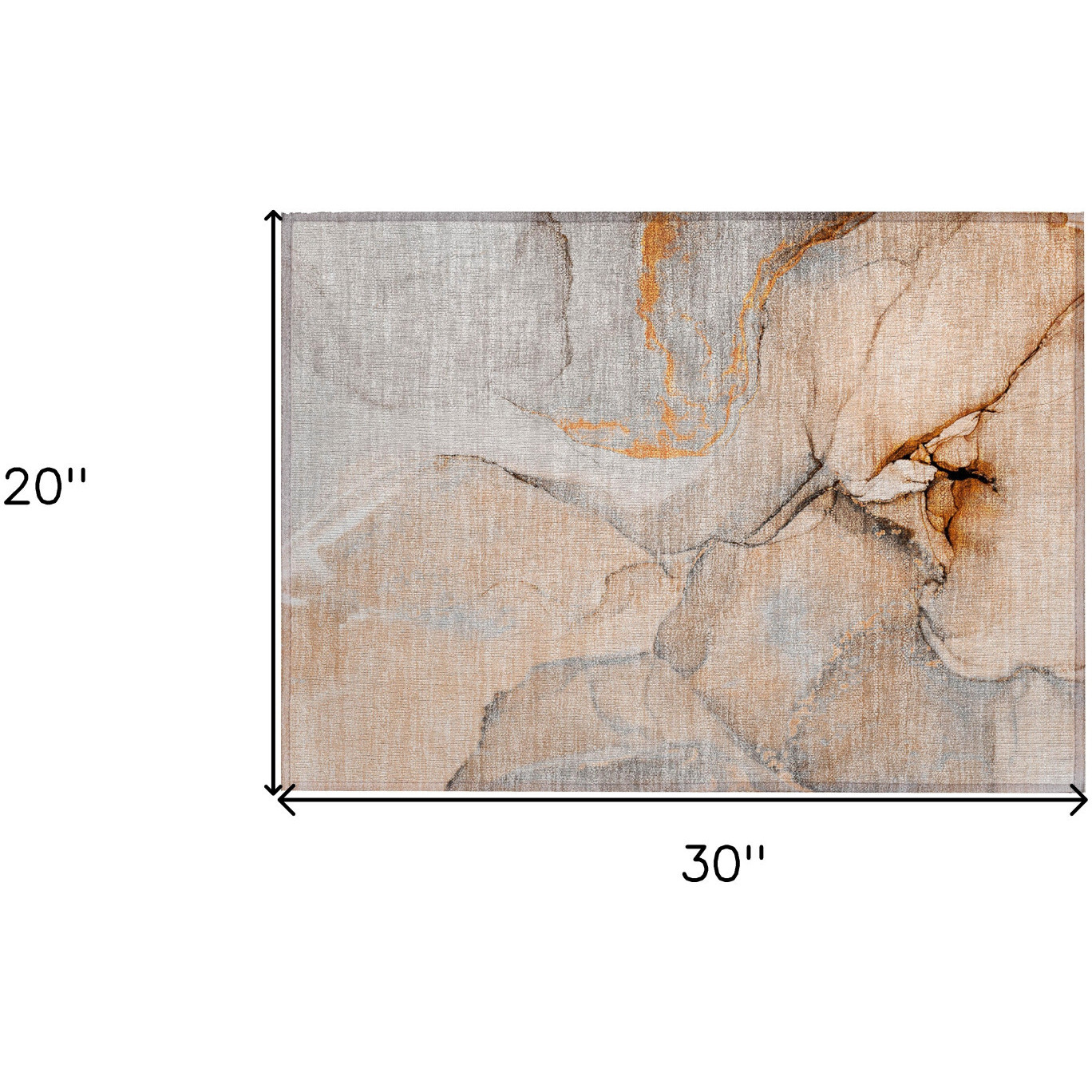 2' X 3' Orange Abstract Washable Non Skid Indoor Outdoor Area Rug