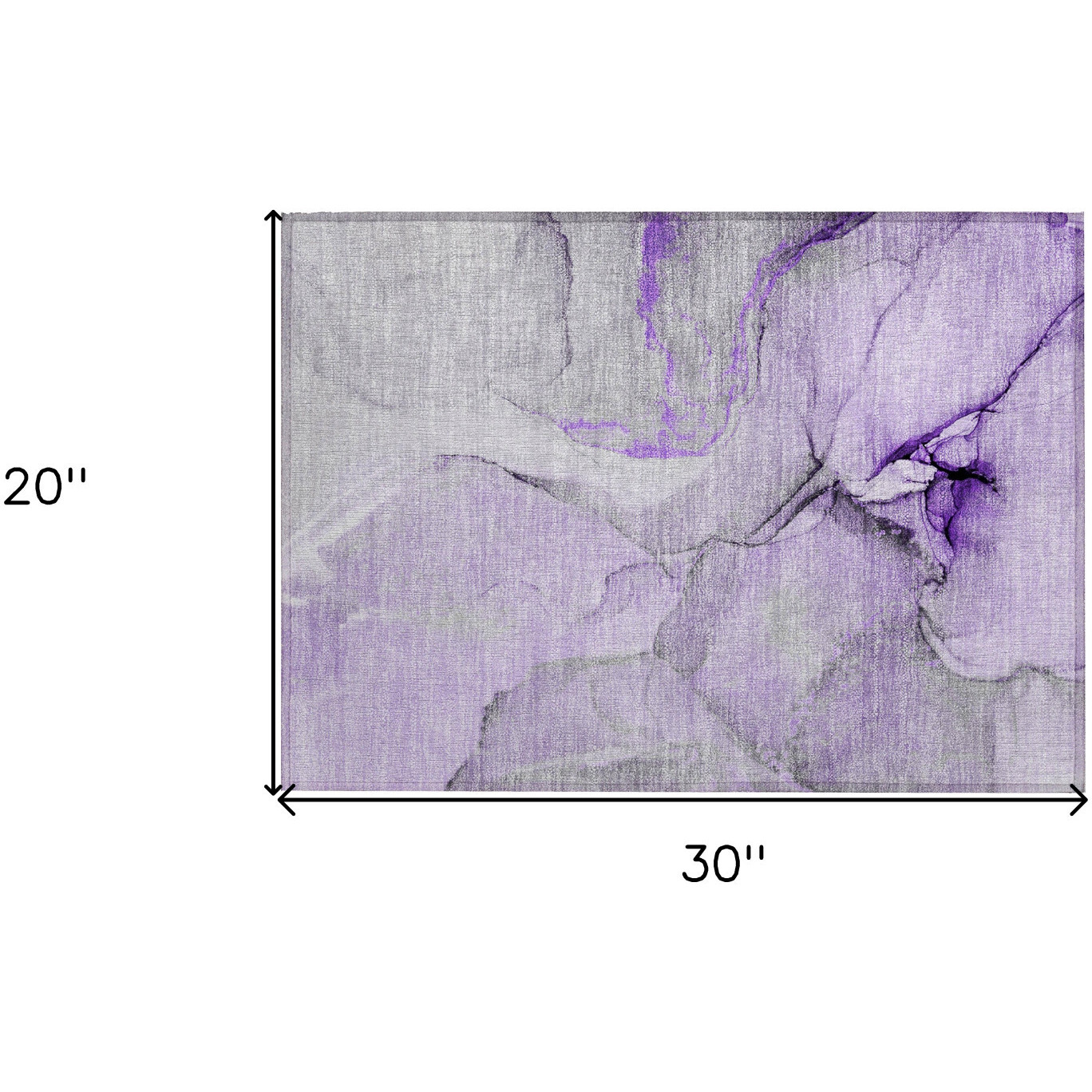 2' X 3' Purple and Ivory Abstract Washable Non Skid Indoor Outdoor Area Rug