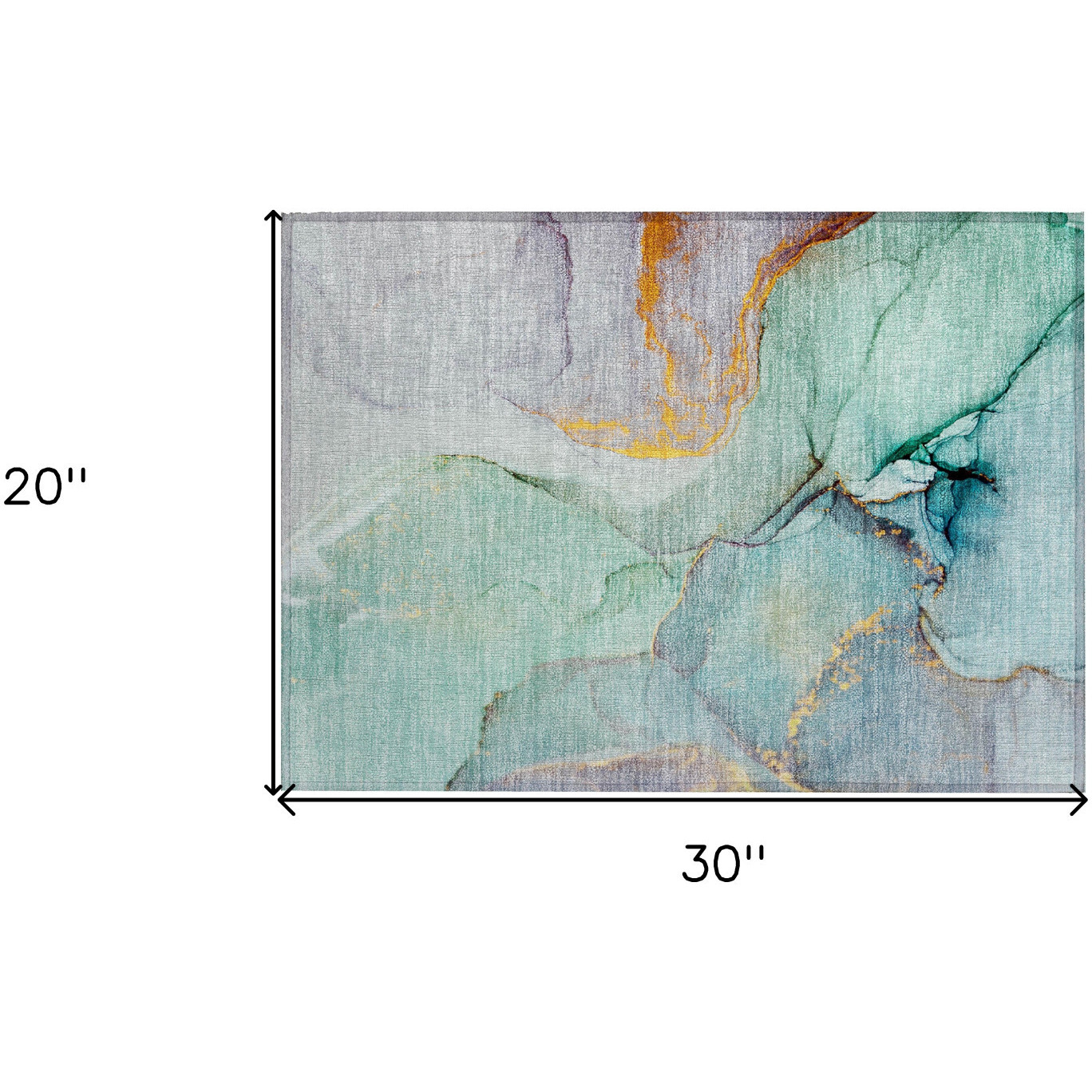 2' X 3' Teal Abstract Washable Non Skid Indoor Outdoor Area Rug