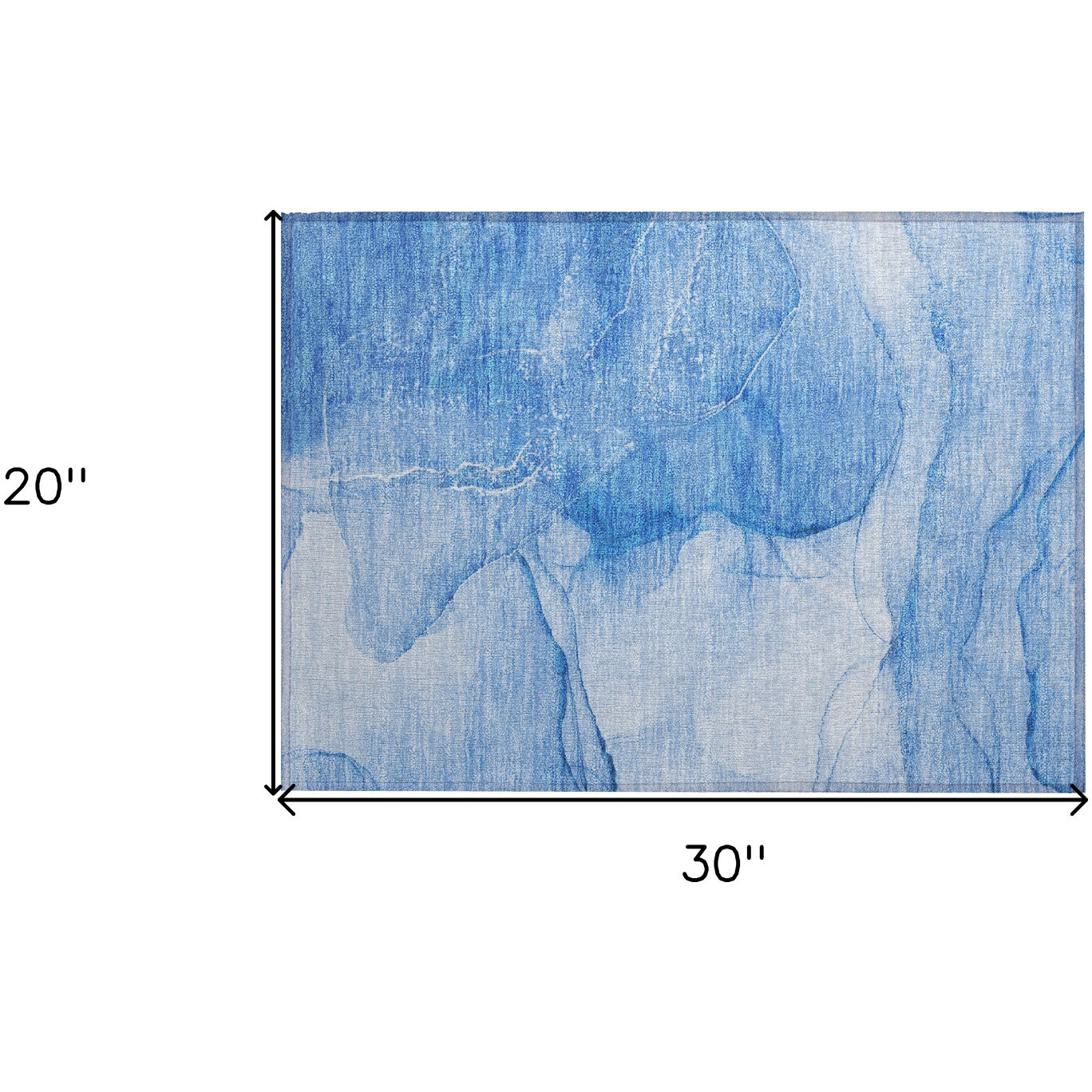 2' X 3' Blue Abstract Washable Non Skid Indoor Outdoor Area Rug