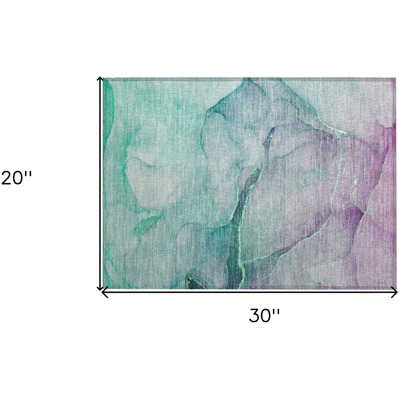 2' X 3' Green Abstract Washable Non Skid Indoor Outdoor Area Rug