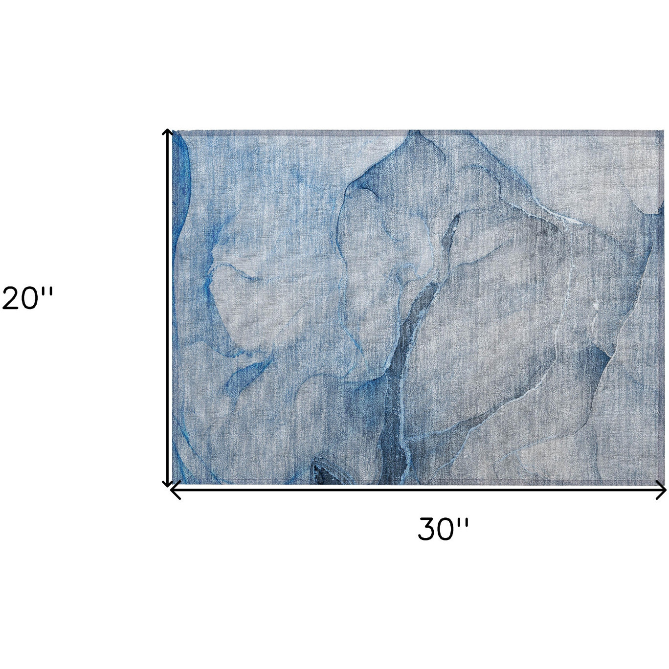 2' X 3' Blue Abstract Washable Non Skid Indoor Outdoor Area Rug