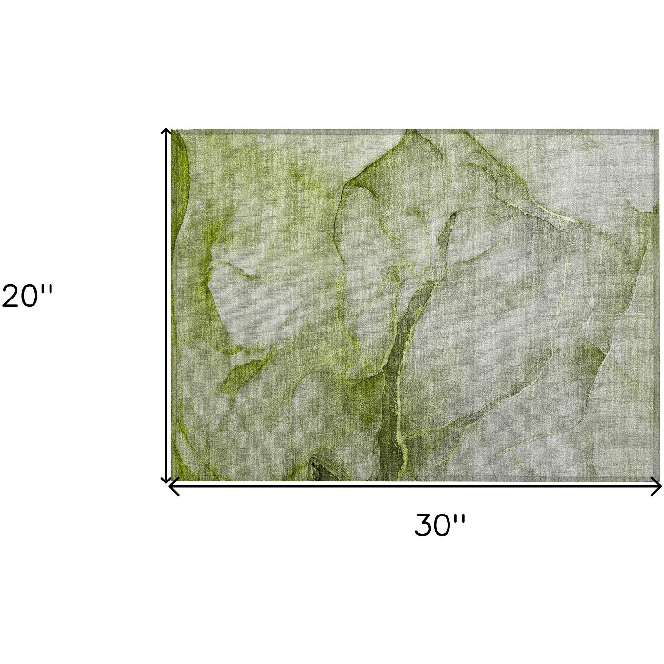 2' X 3' Olive Green Abstract Washable Non Skid Indoor Outdoor Area Rug