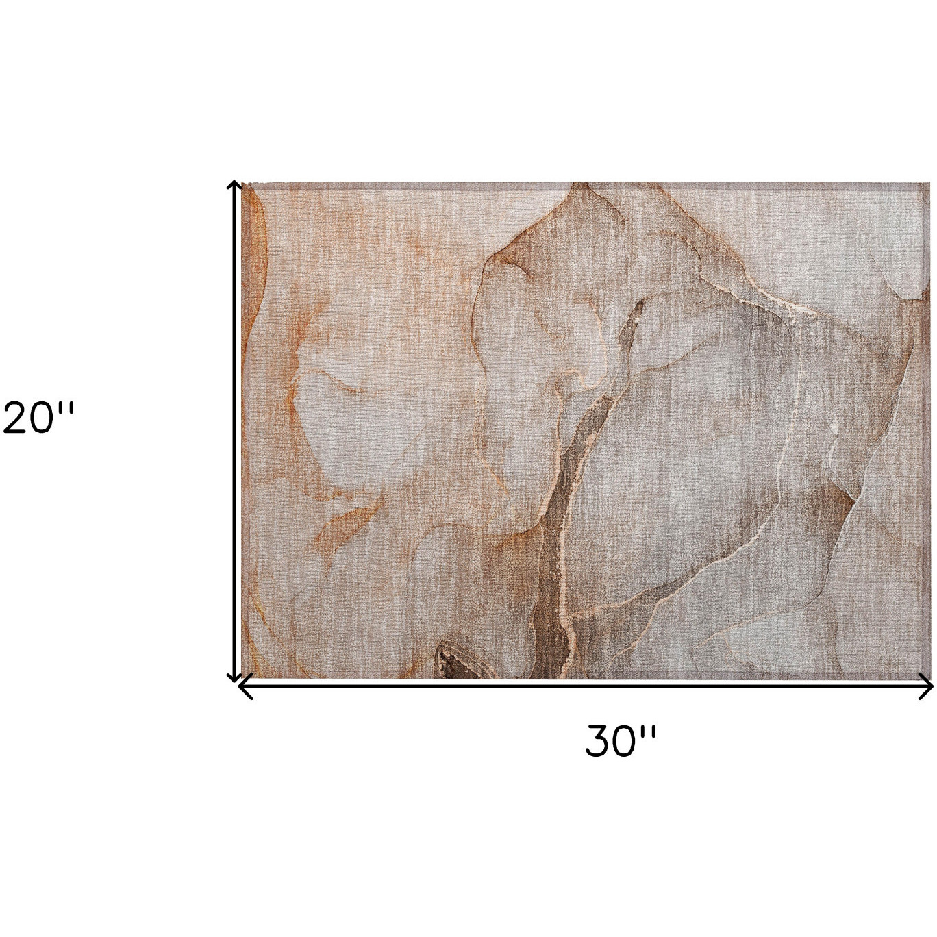 2' X 3' Taupe Abstract Washable Non Skid Indoor Outdoor Area Rug