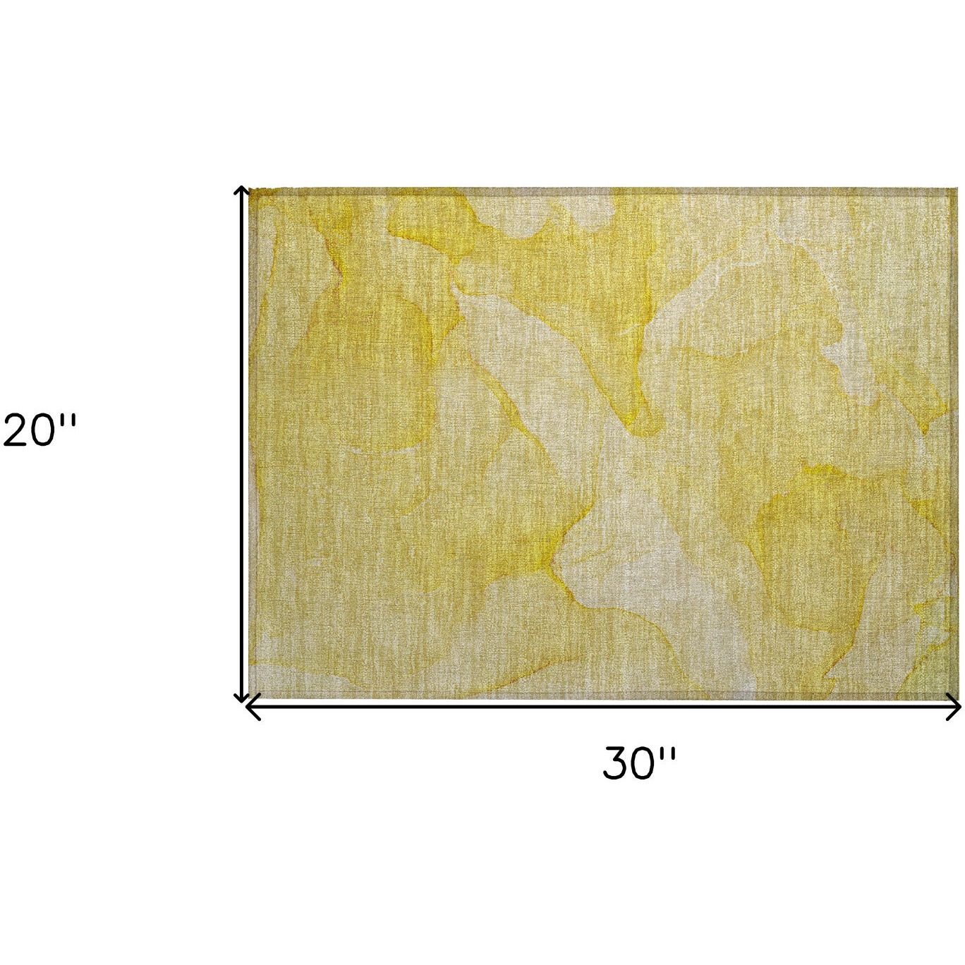 2' X 3' Gold Abstract Washable Non Skid Indoor Outdoor Area Rug