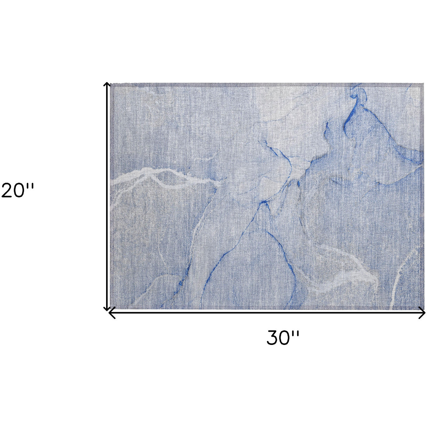 2' X 3' Blue Abstract Washable Non Skid Indoor Outdoor Area Rug