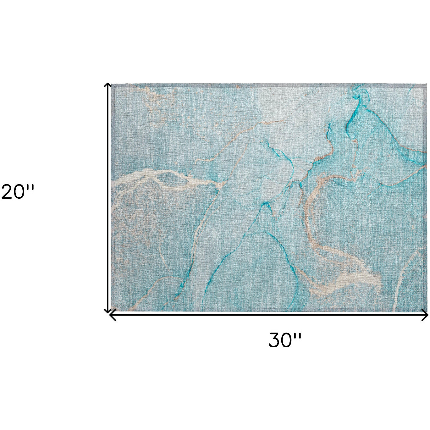 2' X 3' Teal Abstract Washable Non Skid Indoor Outdoor Area Rug