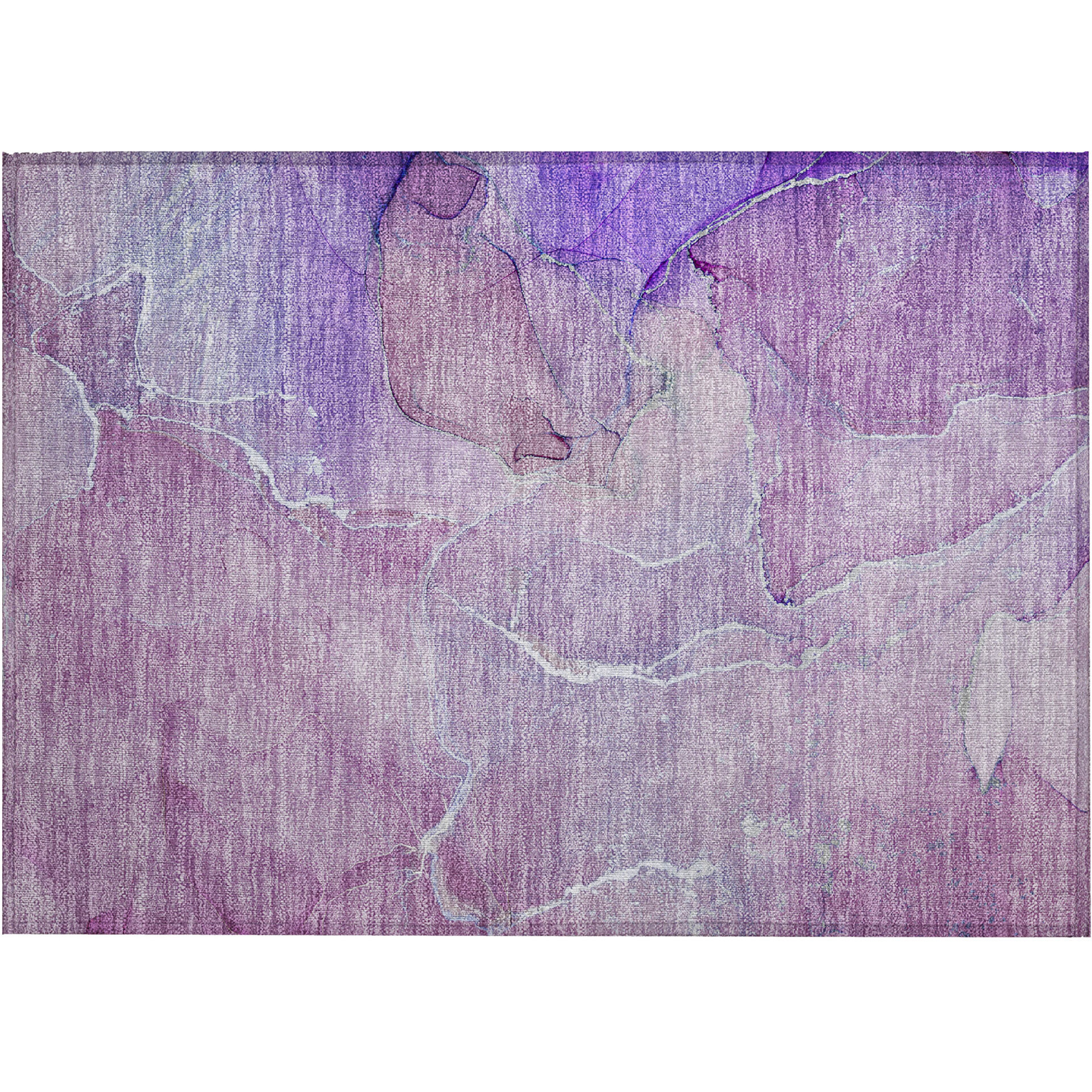 2' X 3' Purple Abstract Washable Non Skid Indoor Outdoor Area Rug