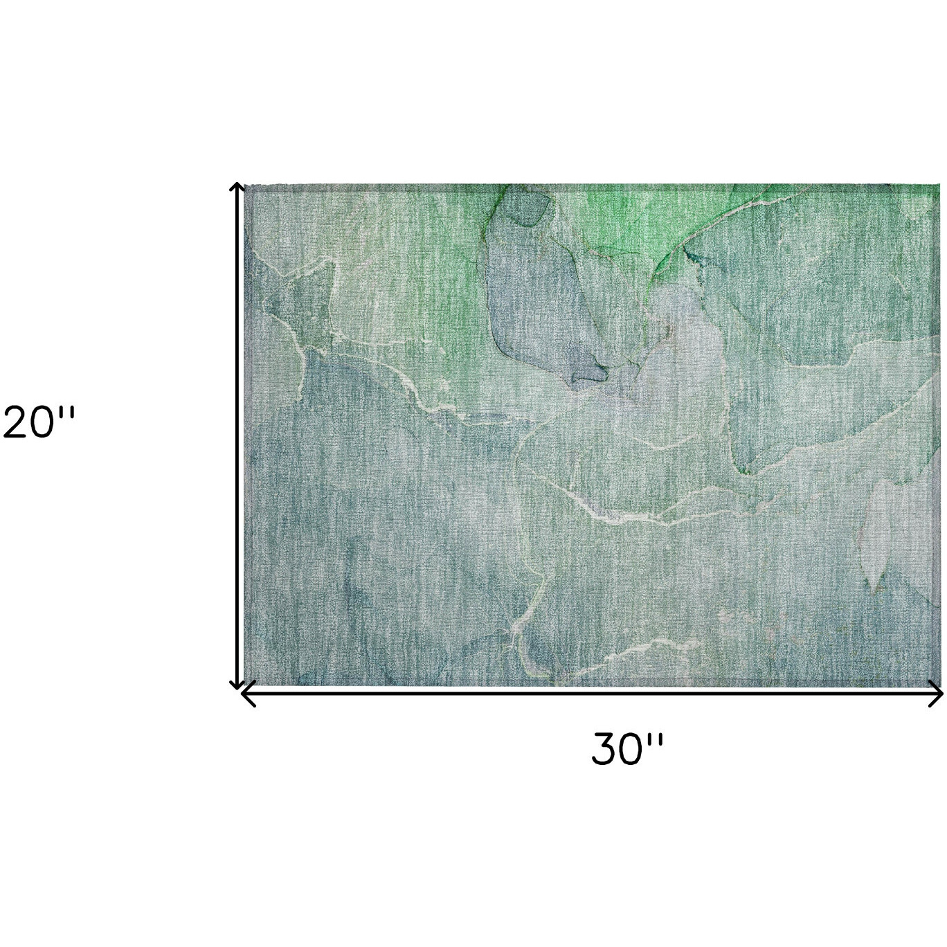 2' X 3' Teal Abstract Washable Non Skid Indoor Outdoor Area Rug