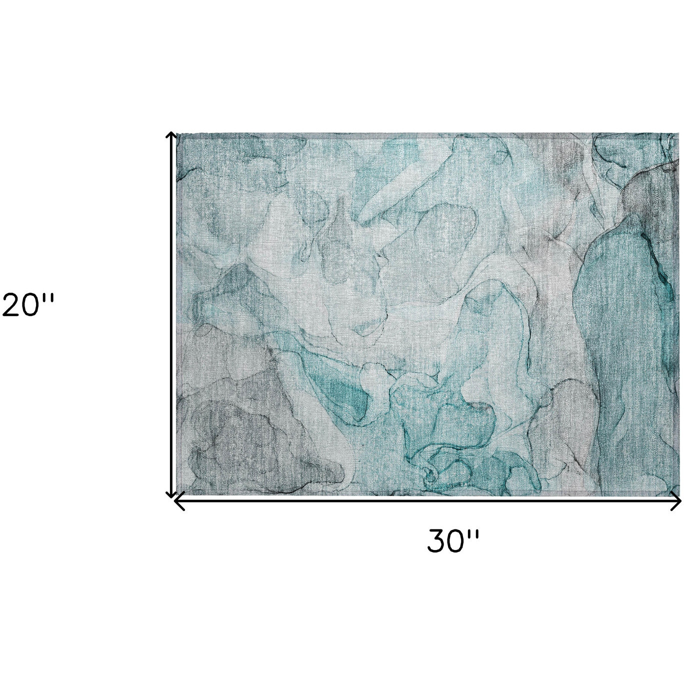 2' X 3' Gray and Ivory Abstract Washable Non Skid Indoor Outdoor Area Rug