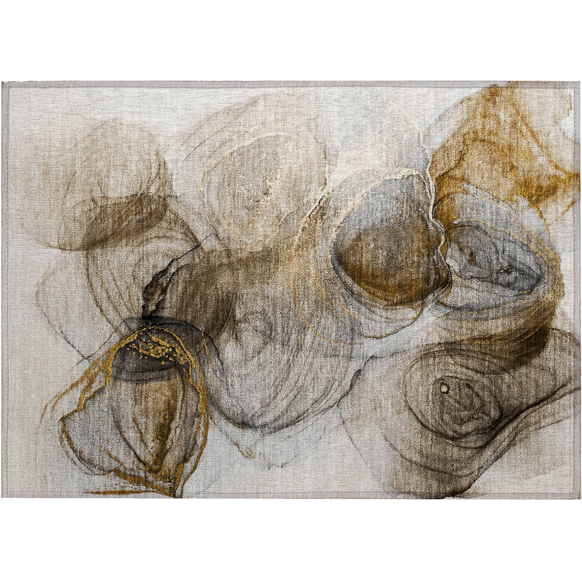 2' X 3' Brown Abstract Washable Non Skid Indoor Outdoor Area Rug