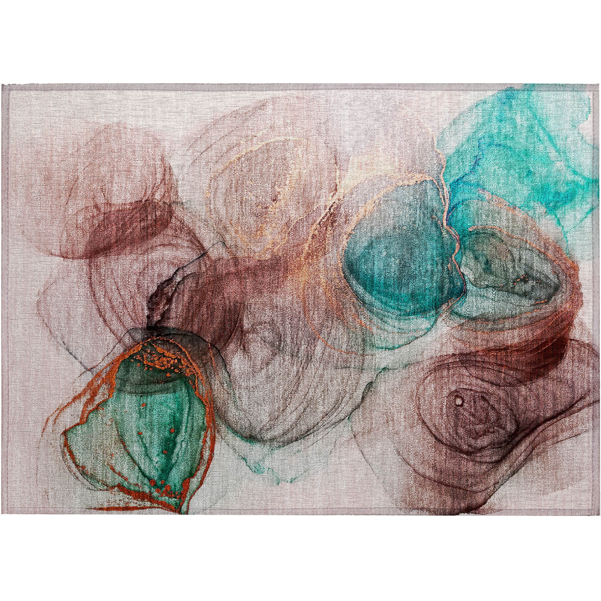 2' X 3' Burgundy Abstract Washable Non Skid Indoor Outdoor Area Rug