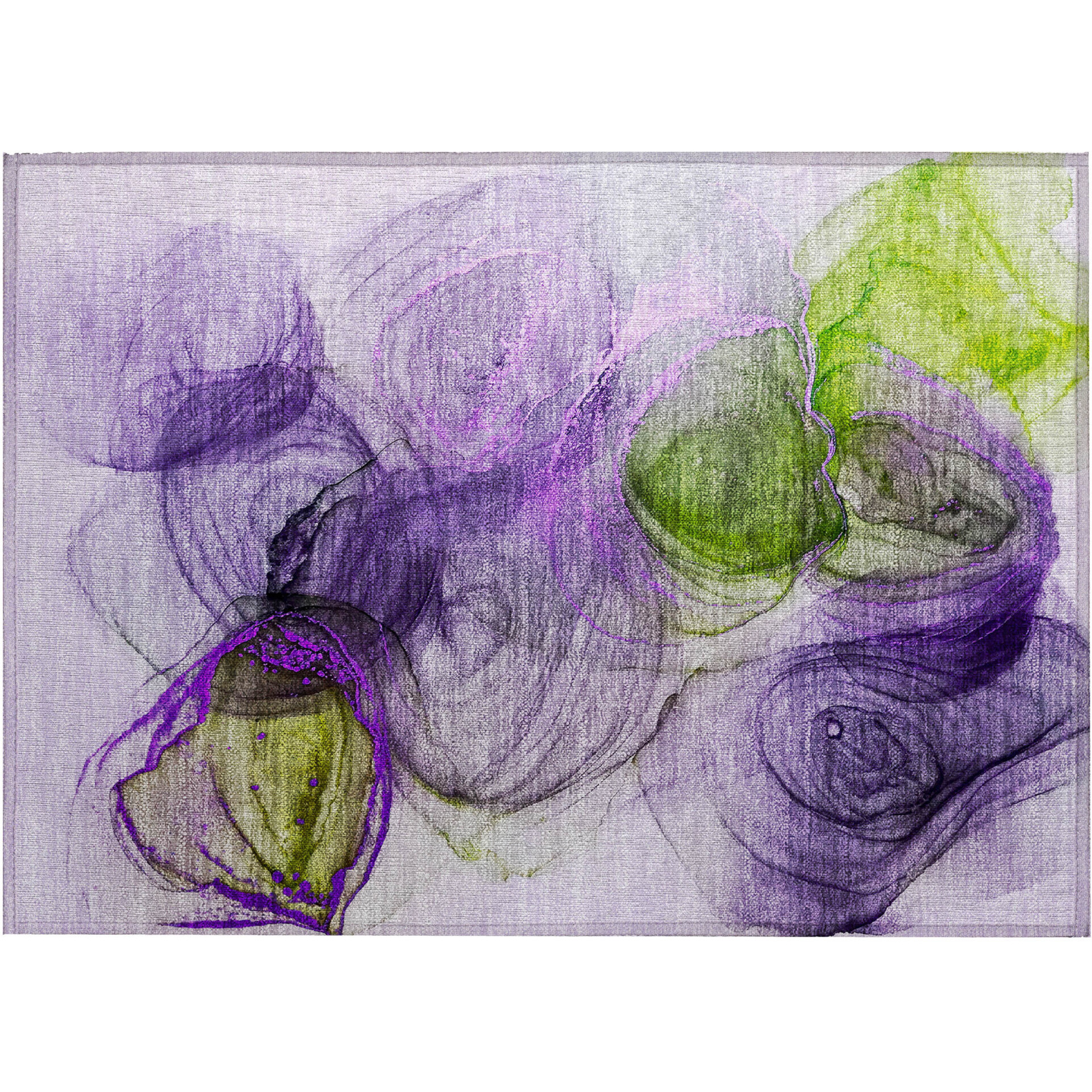 2' X 3' Purple Abstract Washable Non Skid Indoor Outdoor Area Rug
