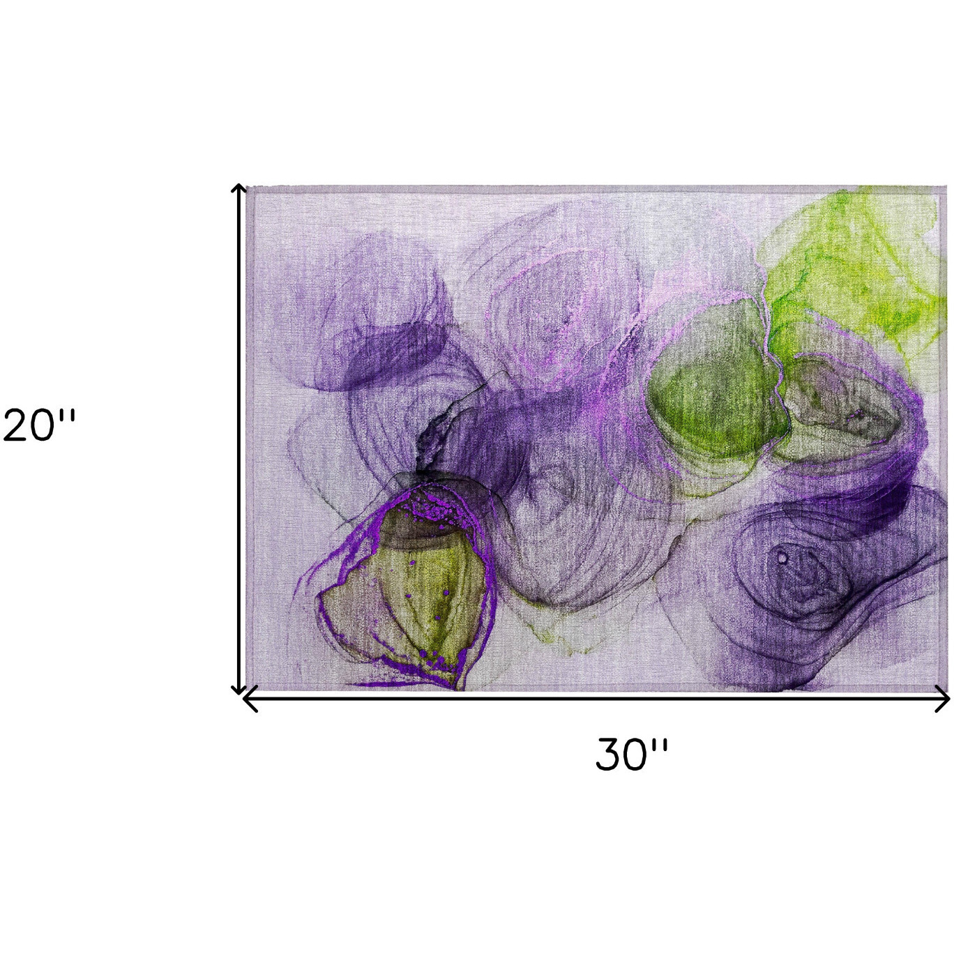 2' X 3' Purple Abstract Washable Non Skid Indoor Outdoor Area Rug