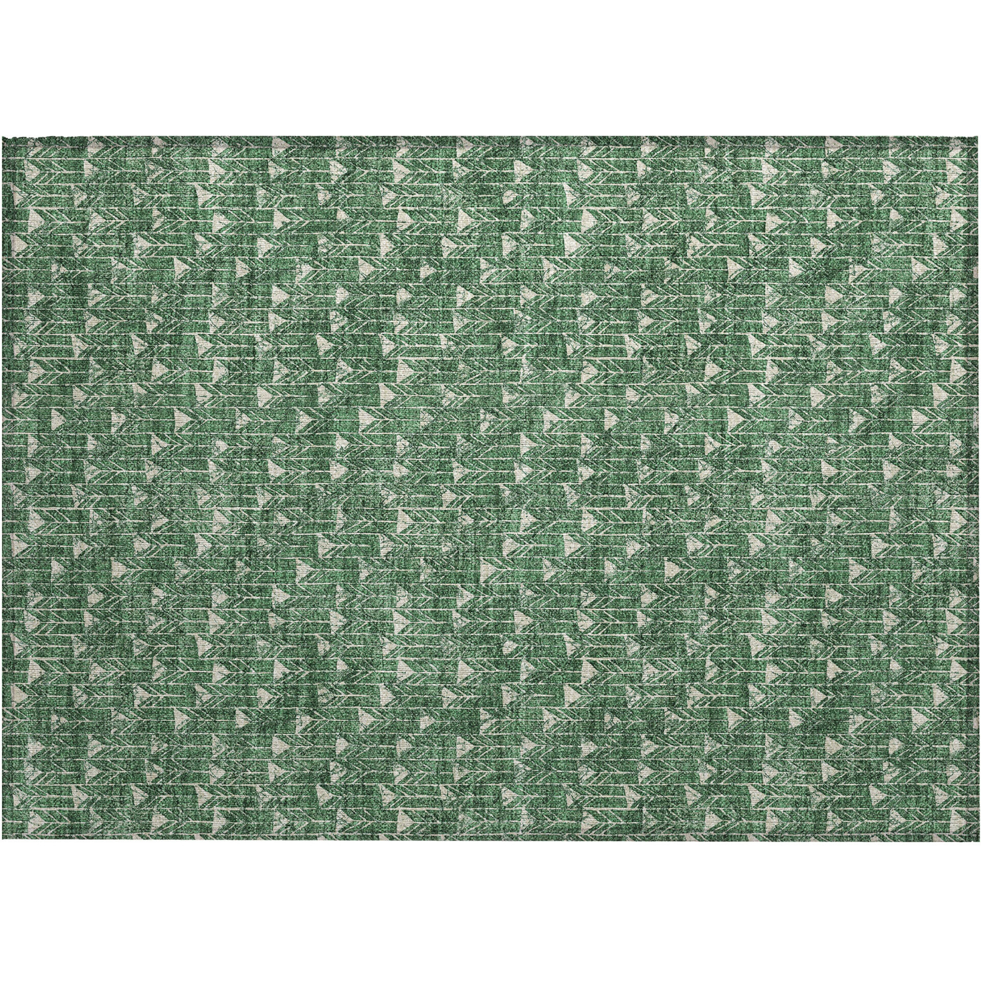 2' X 3' Sage Geometric Washable Non Skid Indoor Outdoor Area Rug