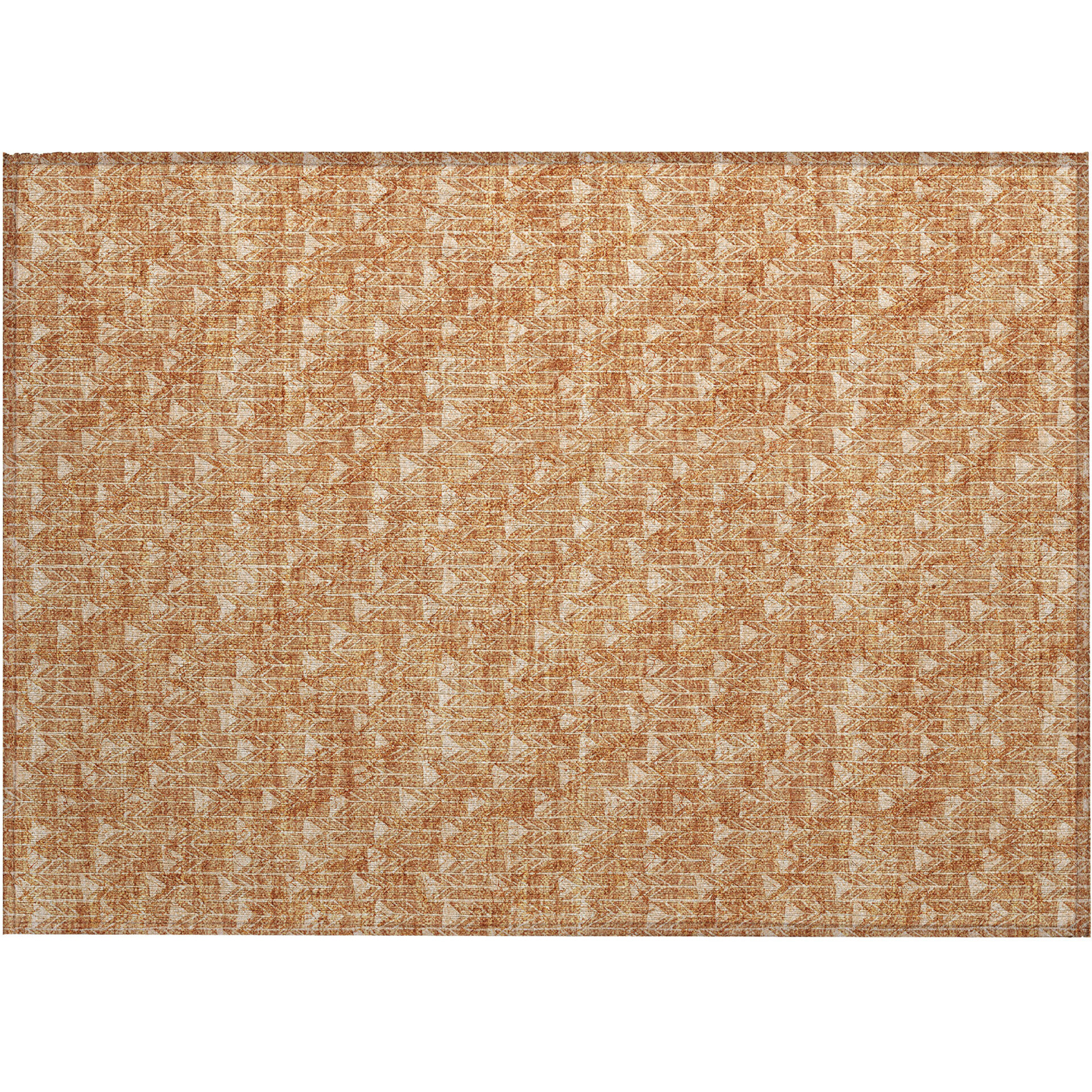 2' X 3' Salmon Geometric Washable Non Skid Indoor Outdoor Area Rug