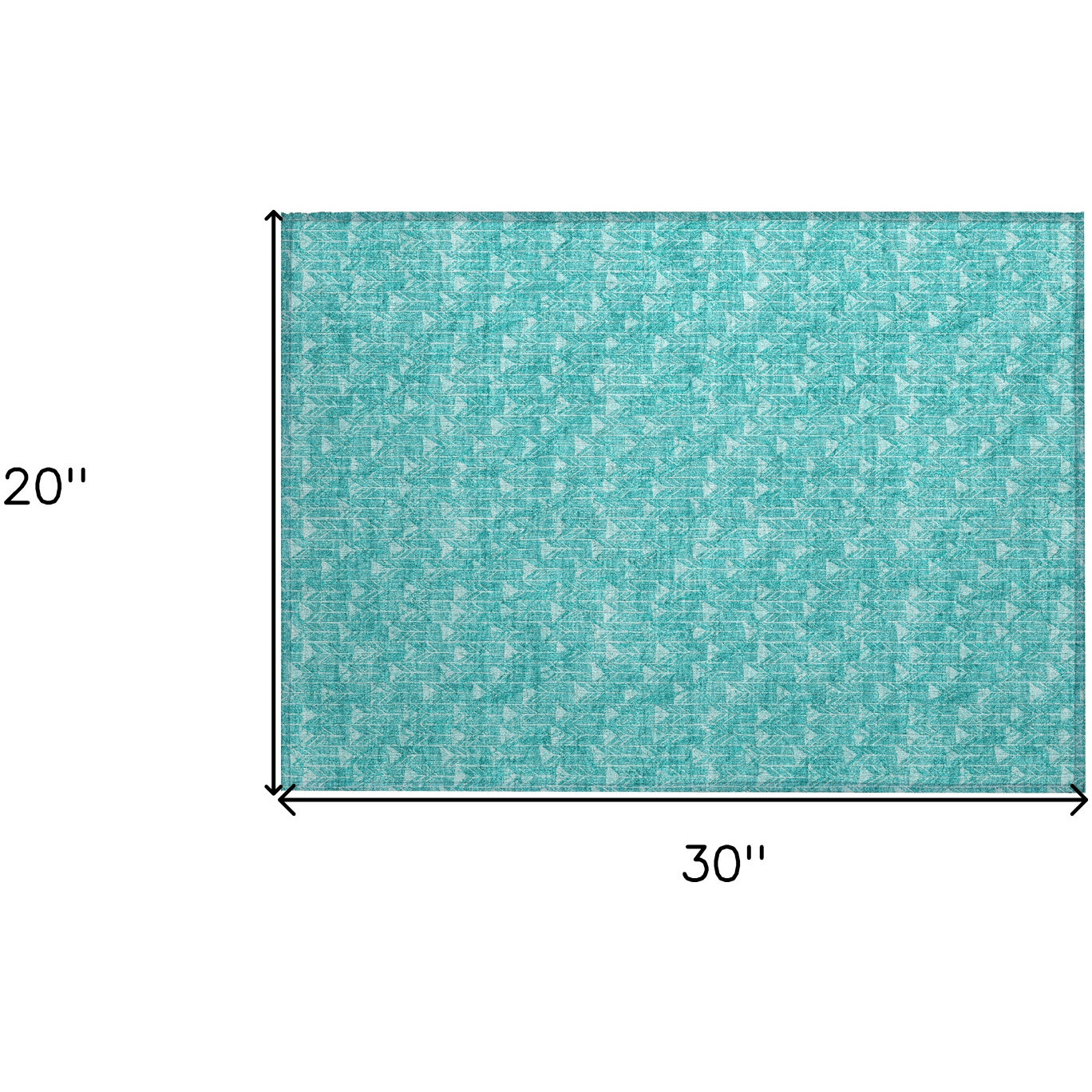 2' X 3' Turquoise Geometric Washable Non Skid Indoor Outdoor Area Rug