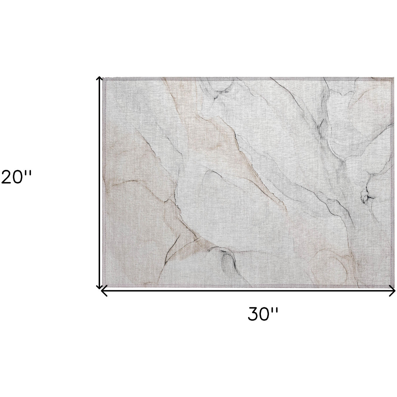 2' X 3' Beige Ivory and Gray Abstract Washable Non Skid Indoor Outdoor Area Rug
