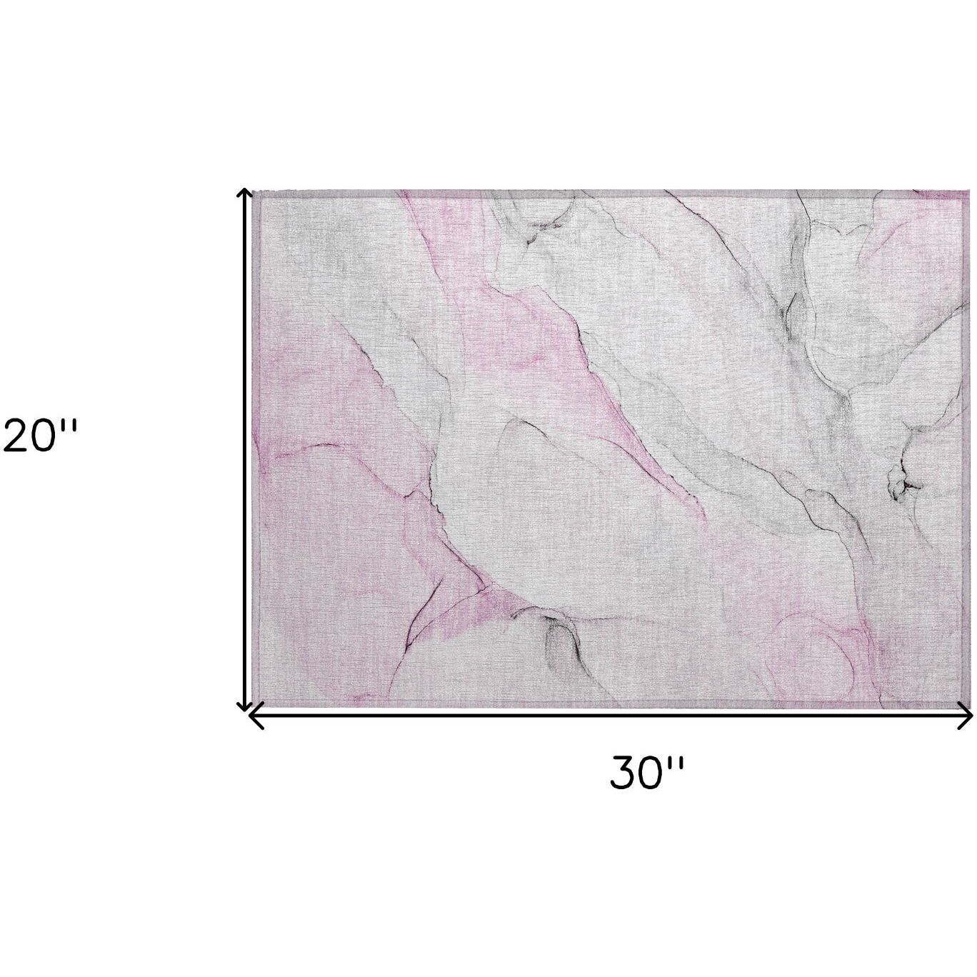 2' X 3' Gray and Pink Abstract Washable Non Skid Indoor Outdoor Area Rug