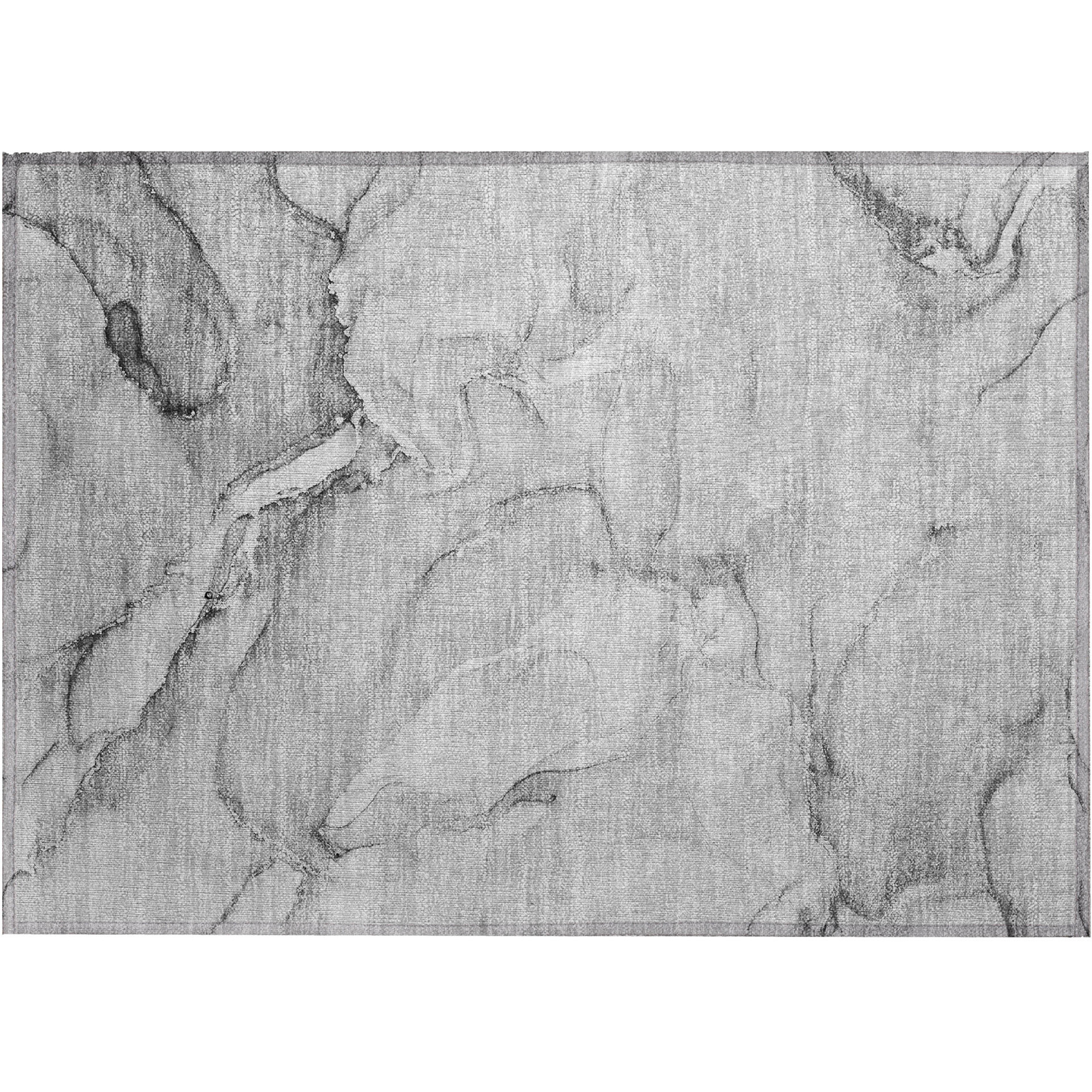 2' X 3' Gray Abstract Washable Non Skid Indoor Outdoor Area Rug