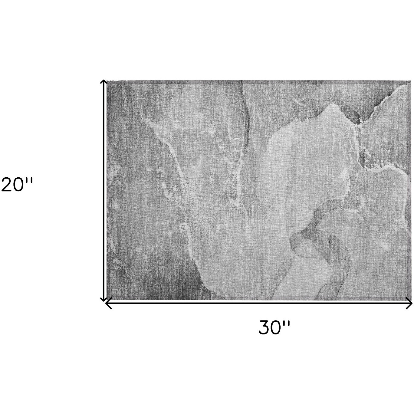 2' X 3' Gray Abstract Washable Indoor Outdoor Area Rug