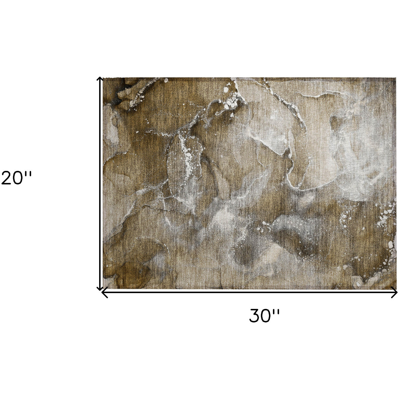 2' X 3' Brown and Gray Abstract Washable Non Skid Indoor Outdoor Area Rug
