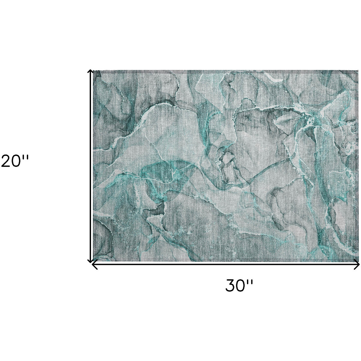 2' X 3' Gray and Ivory Abstract Washable Non Skid Indoor Outdoor Area Rug