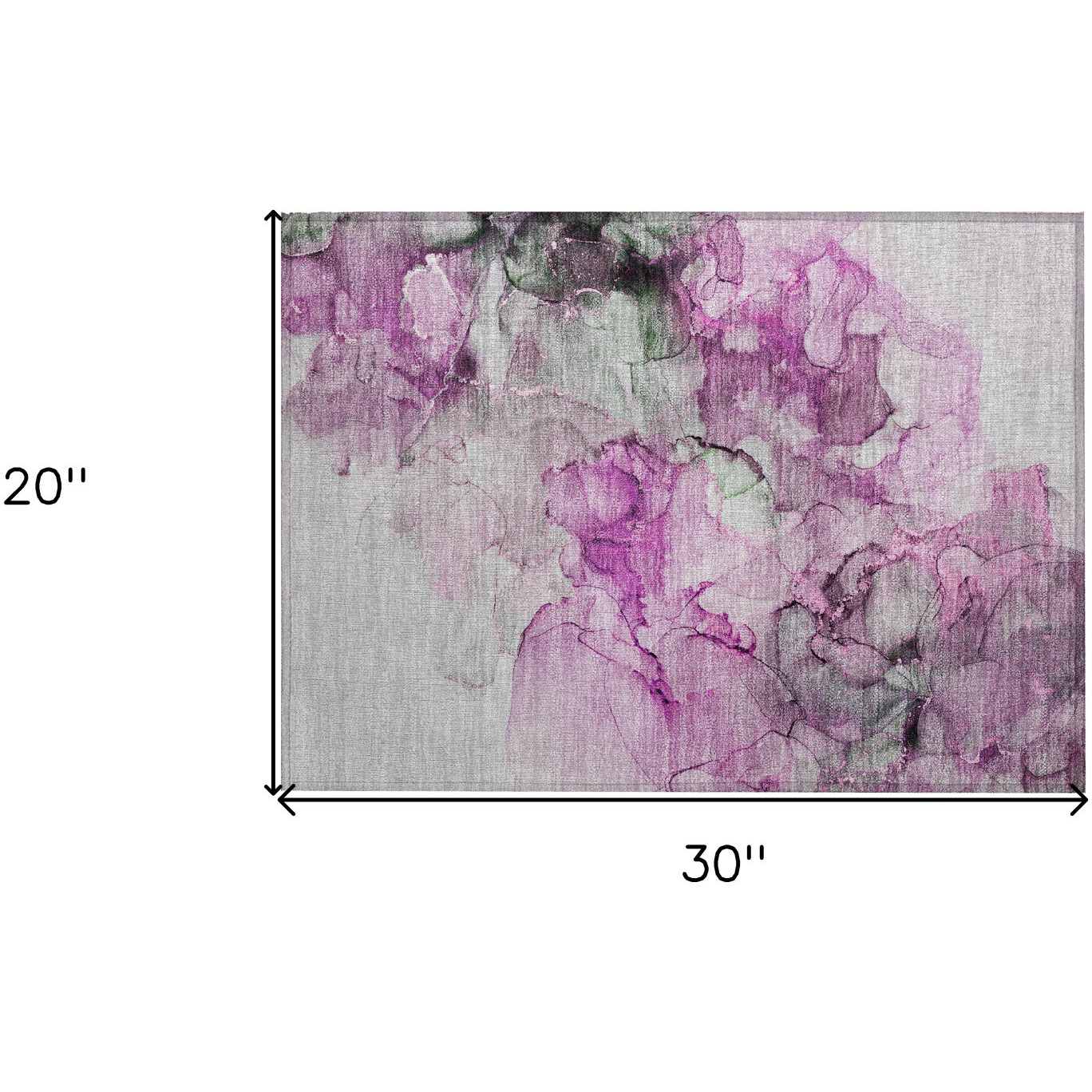 2' X 3' Gray and Purple Abstract Washable Non Skid Indoor Outdoor Area Rug