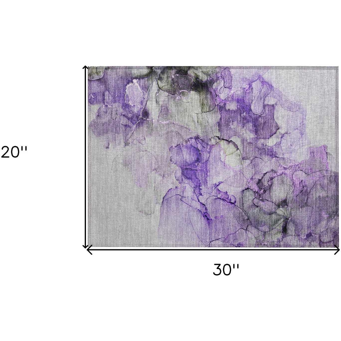 2' X 3' Purple Abstract Washable Non Skid Indoor Outdoor Area Rug
