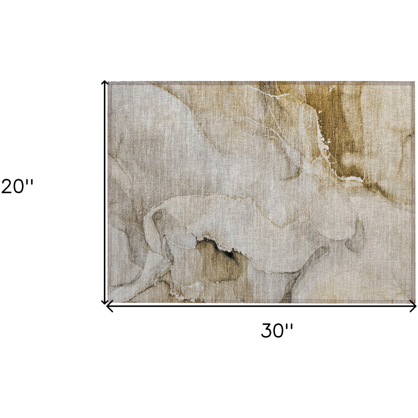 2' X 3' Beige and Brown Abstract Washable Indoor Outdoor Area Rug