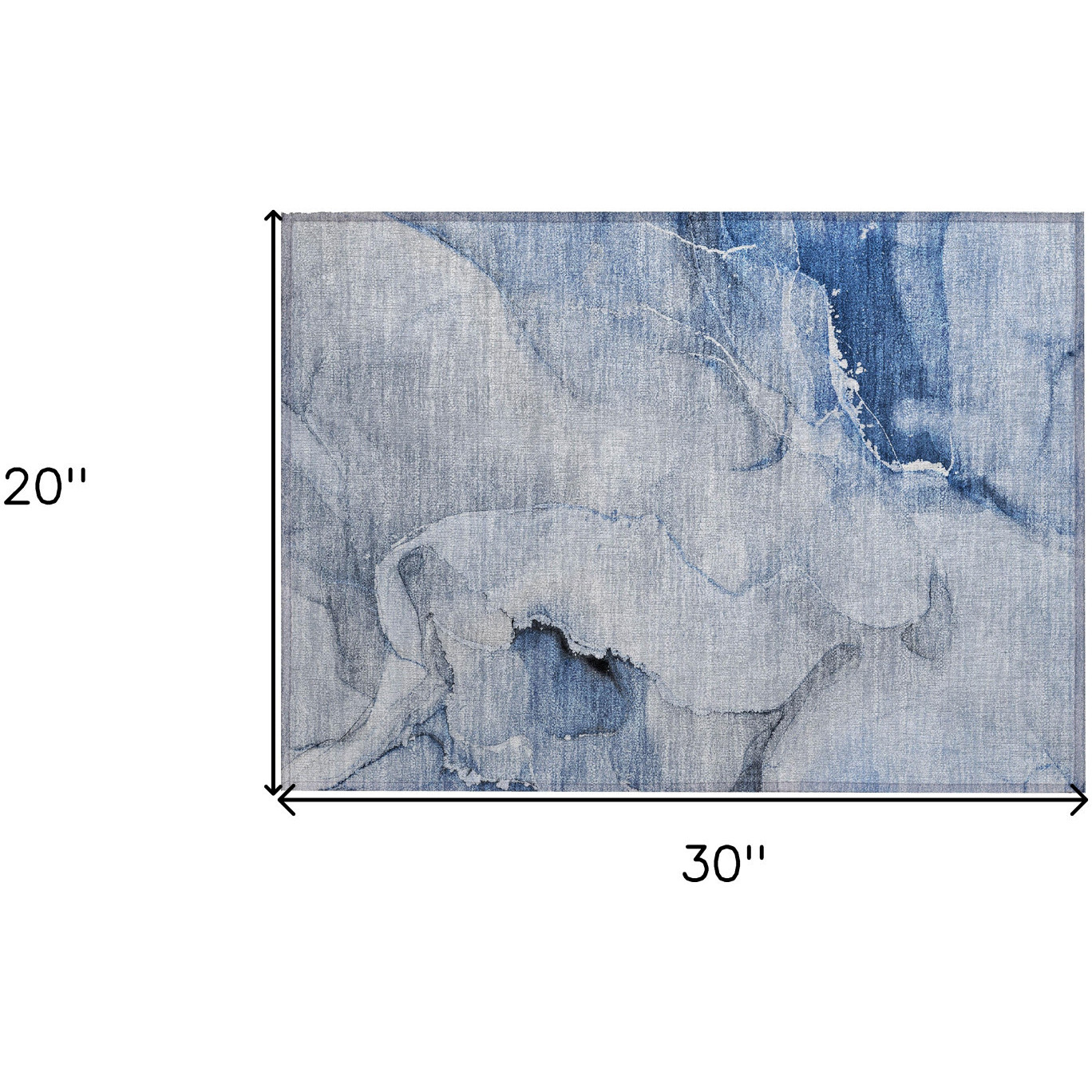 2' X 3' Blue Abstract Washable Indoor Outdoor Area Rug