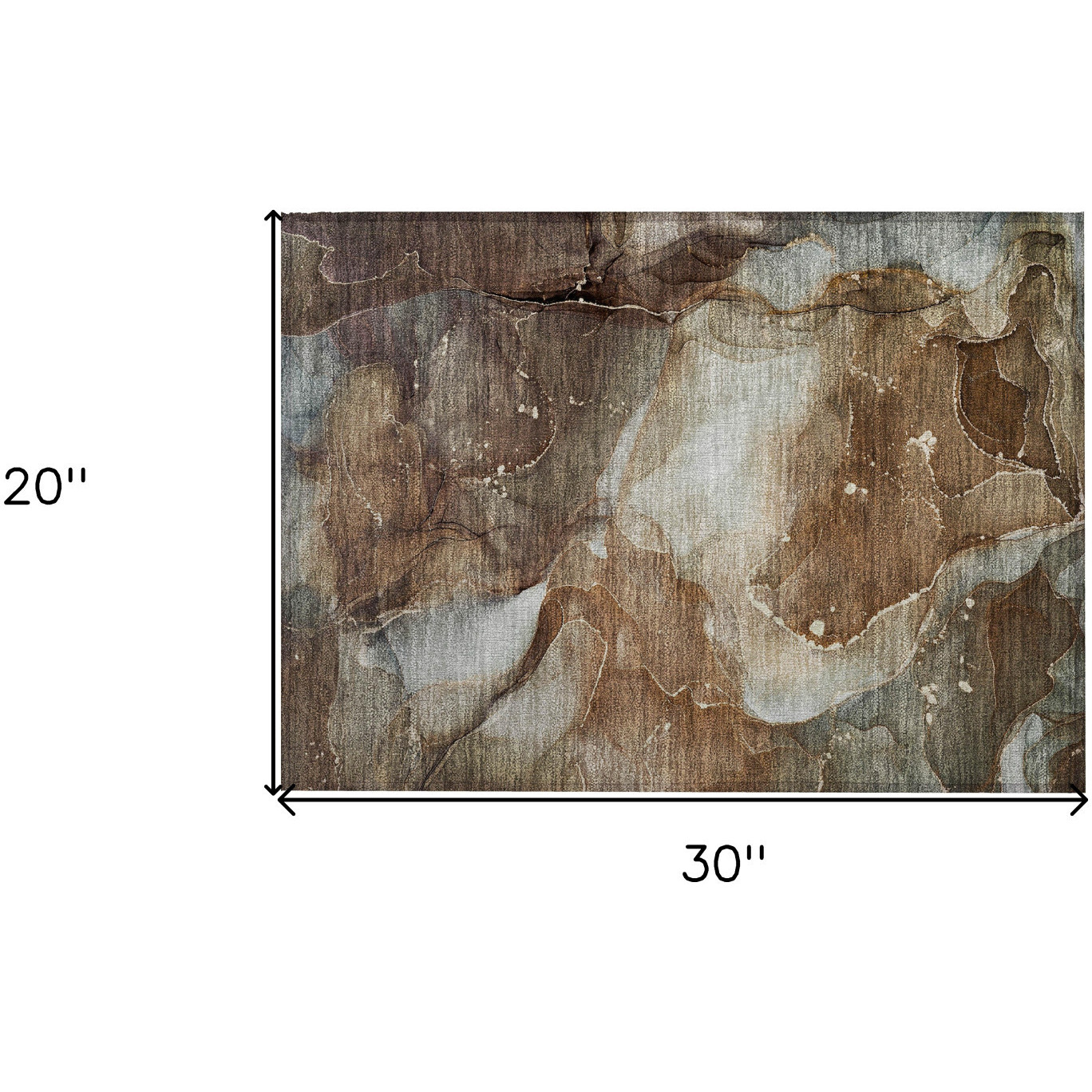 2' X 3' Brown Abstract Washable Non Skid Indoor Outdoor Area Rug