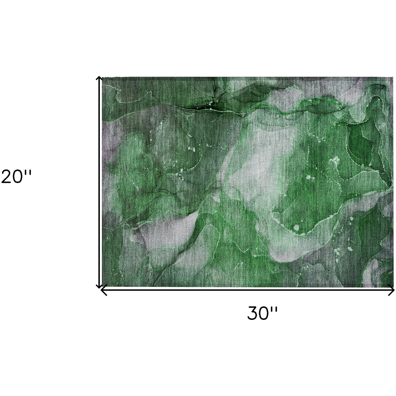 2' X 3' Emerald Abstract Washable Non Skid Indoor Outdoor Area Rug