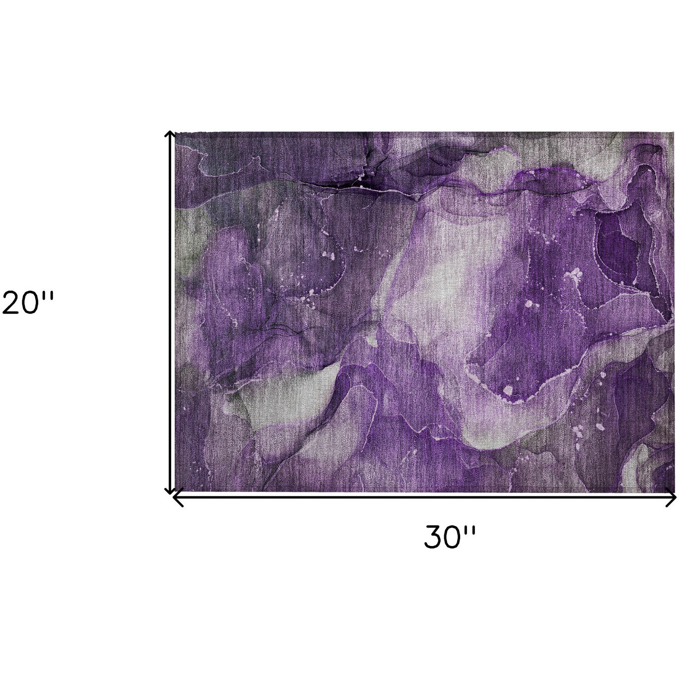 2' X 3' Purple Abstract Washable Non Skid Indoor Outdoor Area Rug