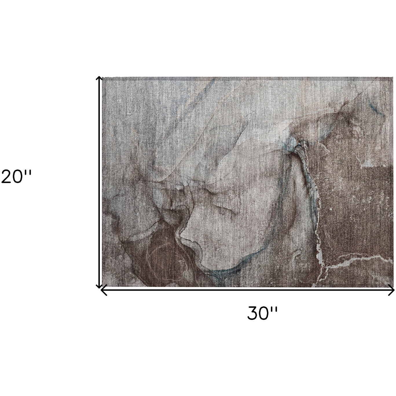 2' X 3' Taupe Abstract Washable Non Skid Indoor Outdoor Area Rug