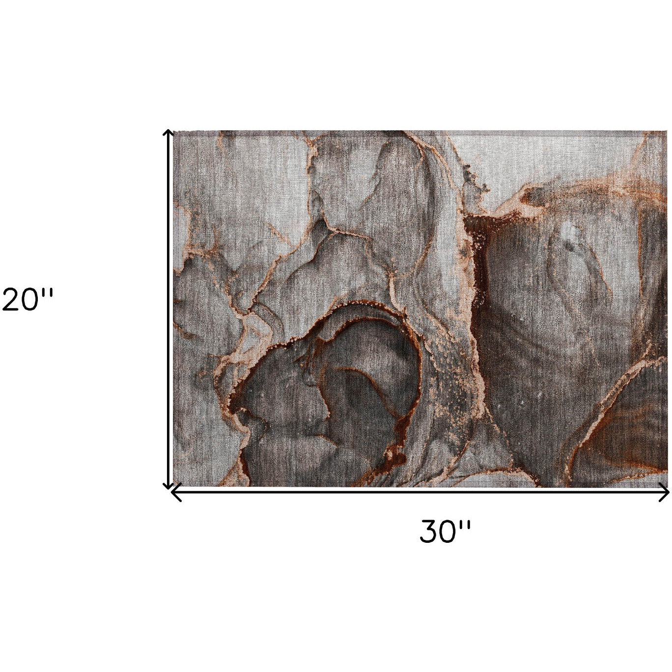 2' X 3' Peach Abstract Washable Non Skid Indoor Outdoor Area Rug