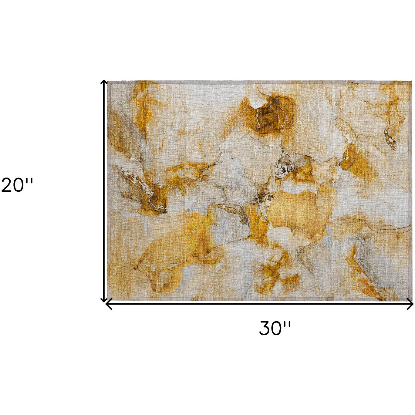 2' X 3' Orange and Ivory Abstract Washable Non Skid Indoor Outdoor Area Rug